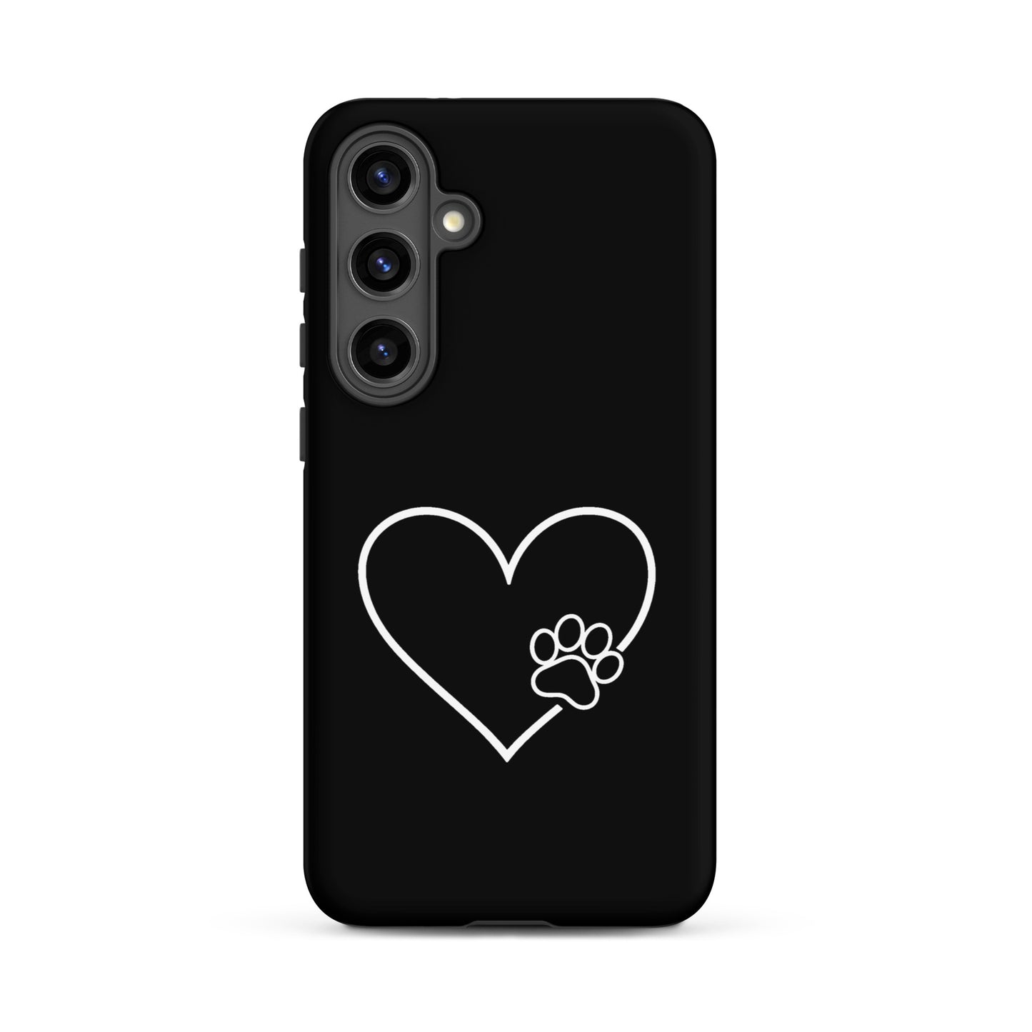 Phone Case for Samsung Galaxy with elegant heart and paw print design, offering stylish protection for pet lovers.