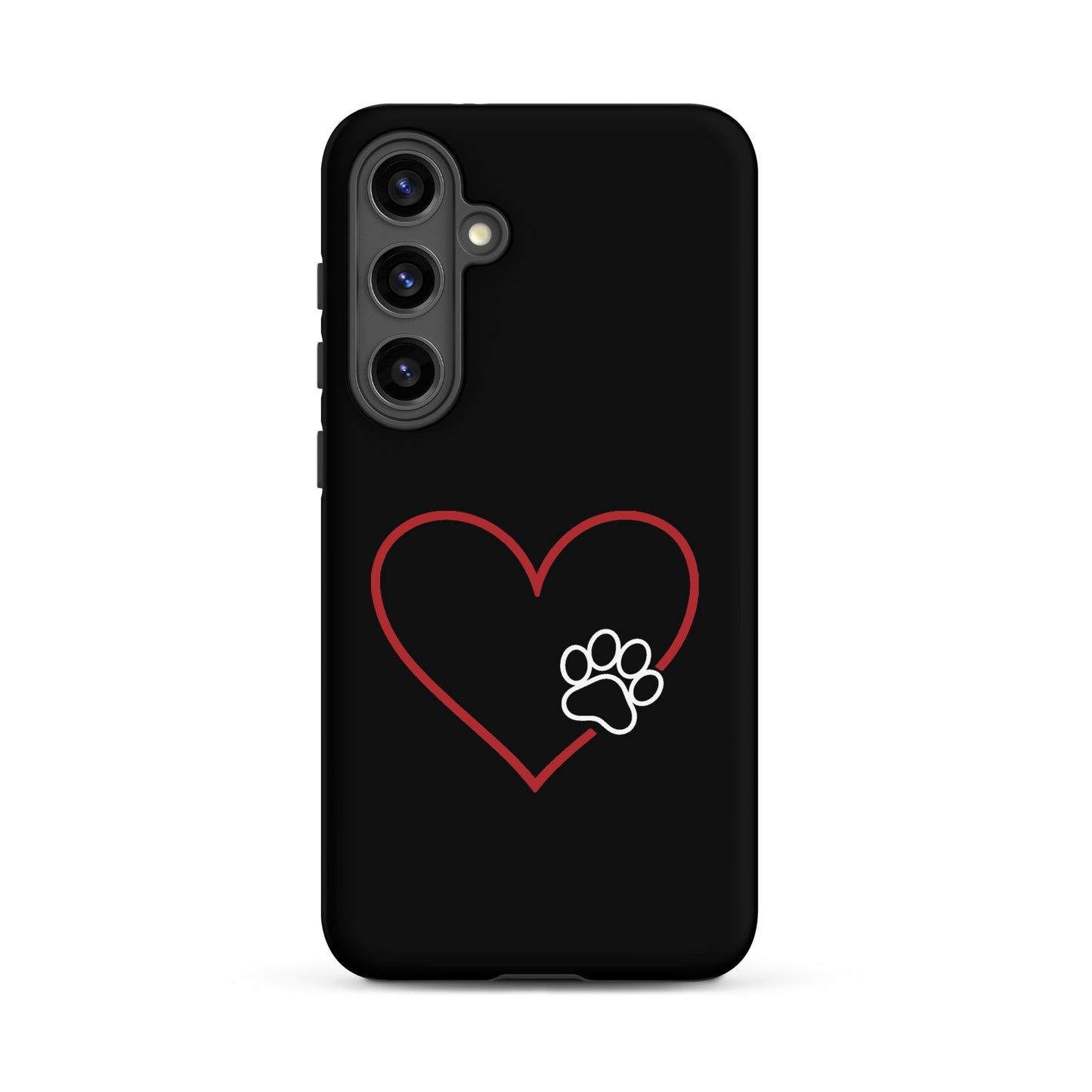 Phone Case for Samsung Galaxy with heart and paw print design, ideal for pet lovers seeking stylish protection.