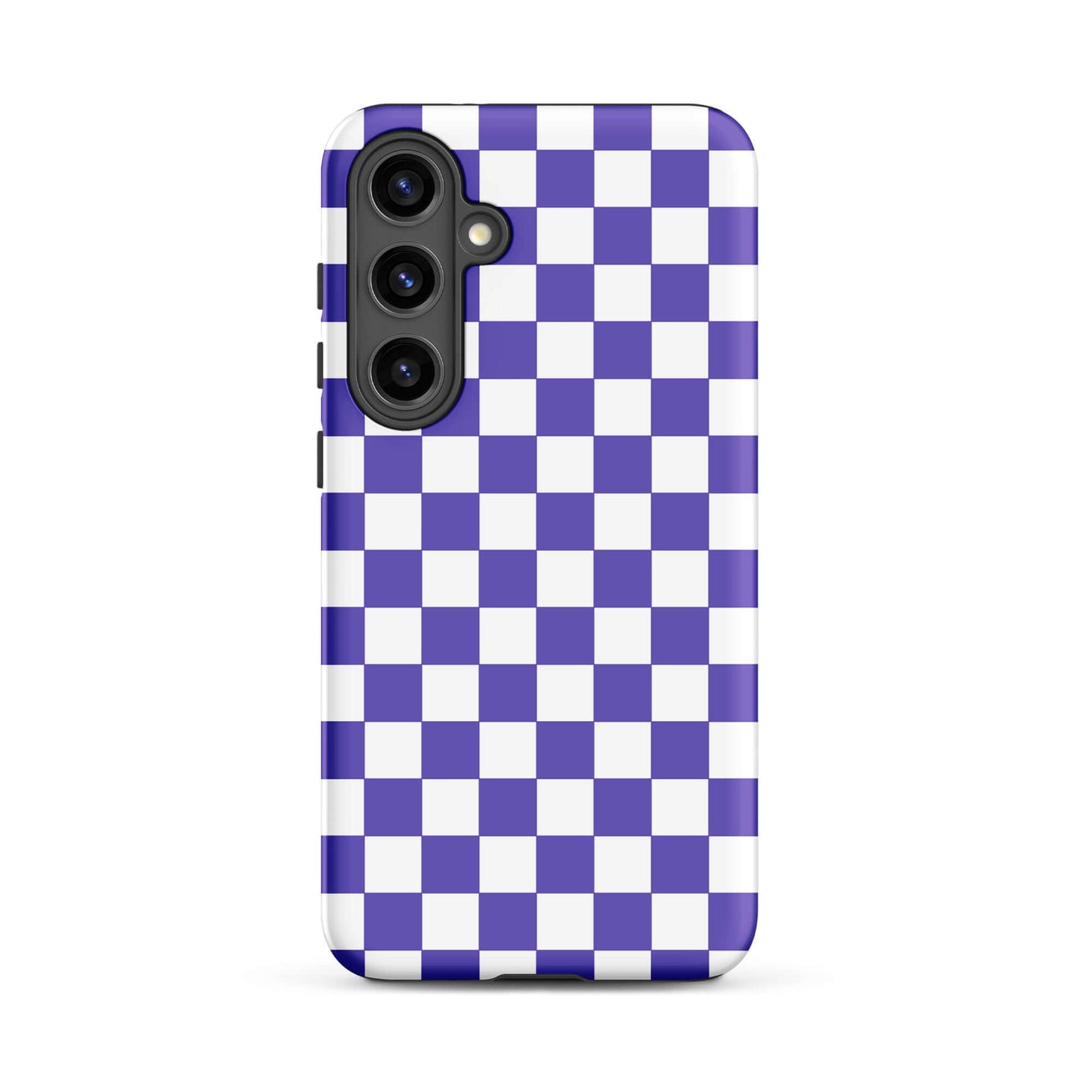 Phone Case for Samsung Galaxy with purple and white checkered pattern adds style and personality to your smartphone.