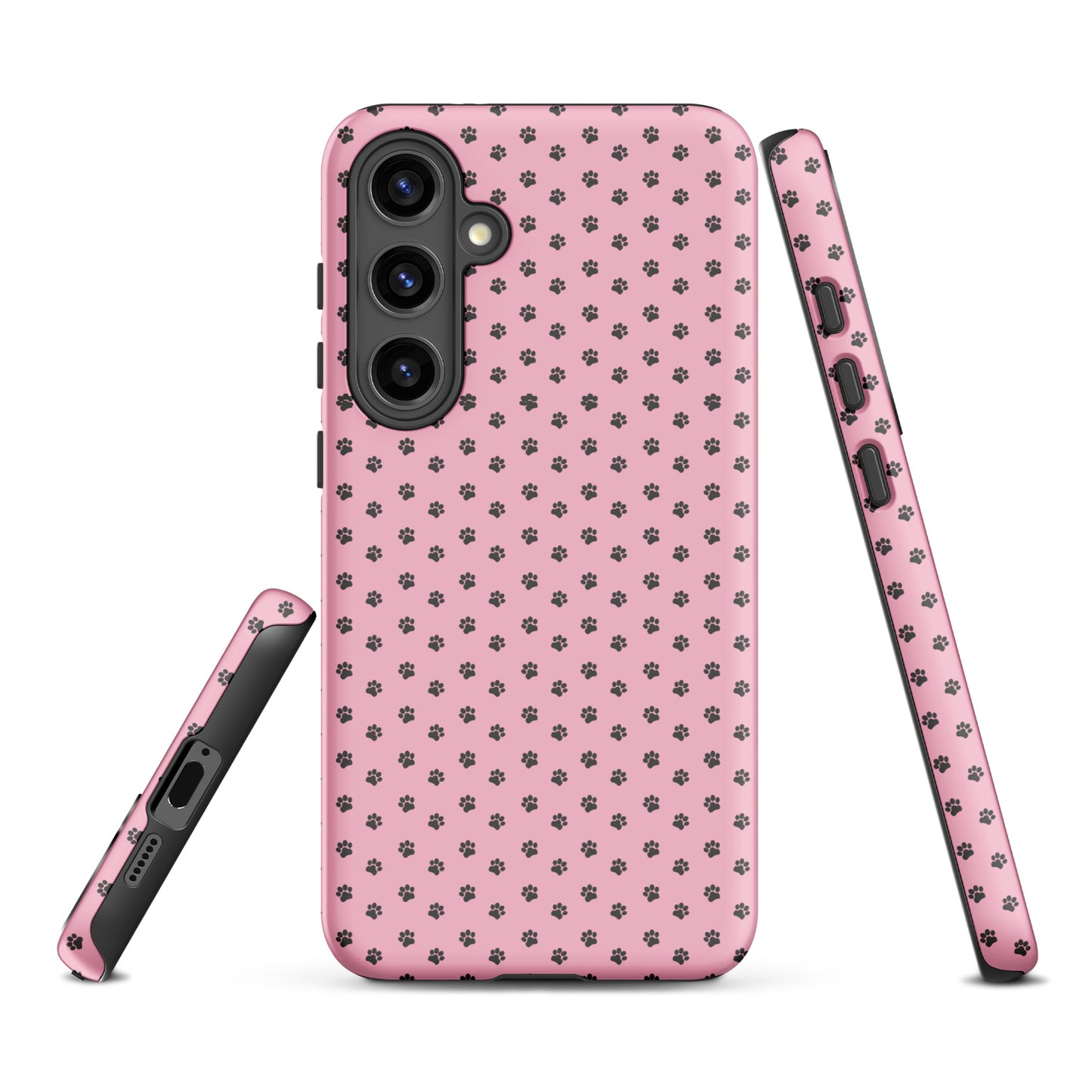 Phone Case Samsung Galaxy with playful pink paw-print design, providing adorable charm and strong protection for pet lovers.