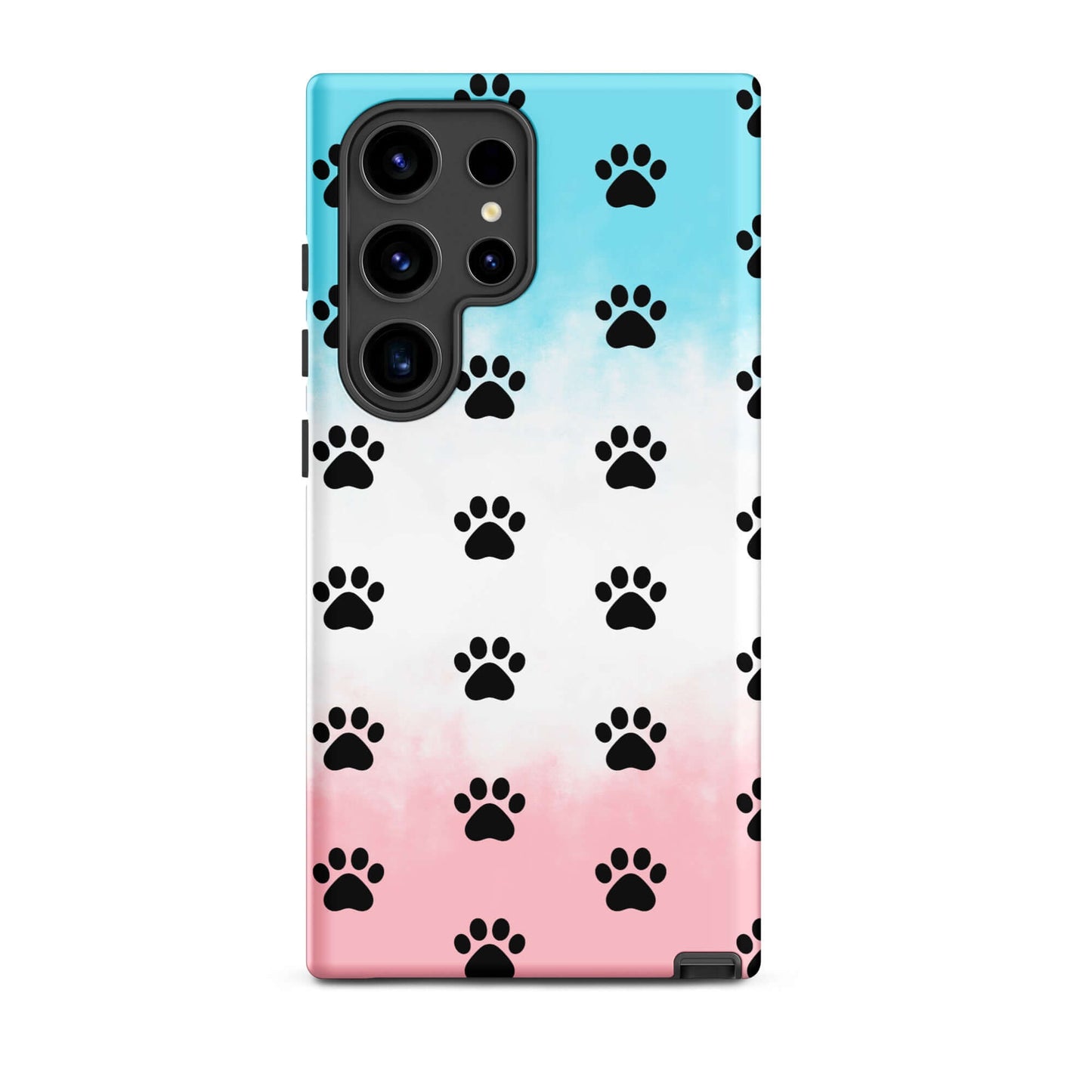 Phone Case for iPhone featuring a playful paw print pattern on a stylish gradient background.
