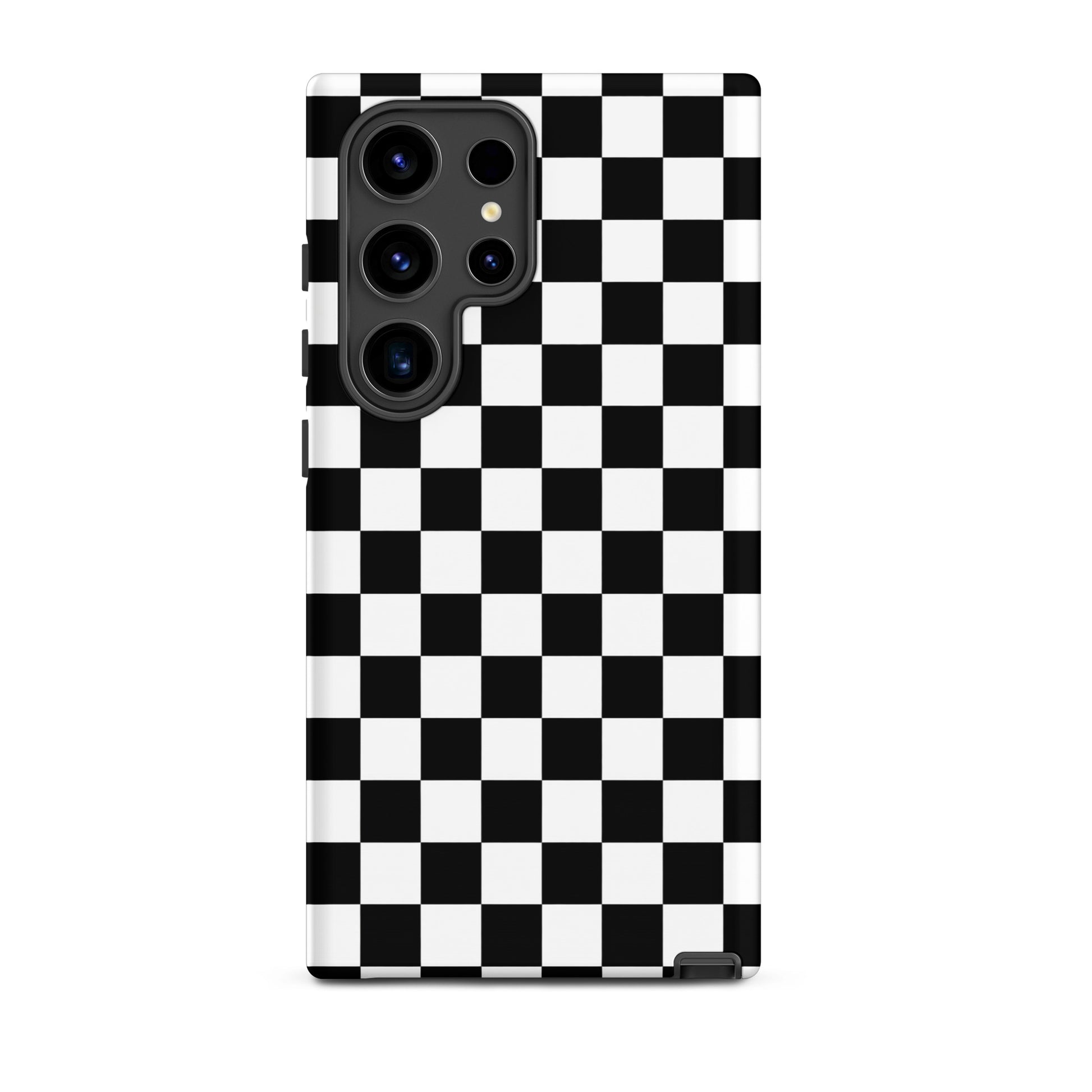 Phone Case for Samsung Galaxy with bold black-and-white checkered pattern