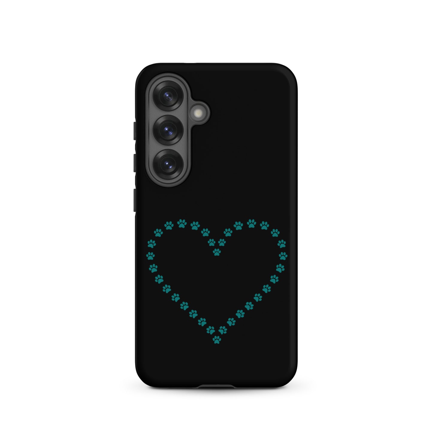 Phone Case for Samsung Galaxy featuring a paw print heart design, perfect for pet lovers.