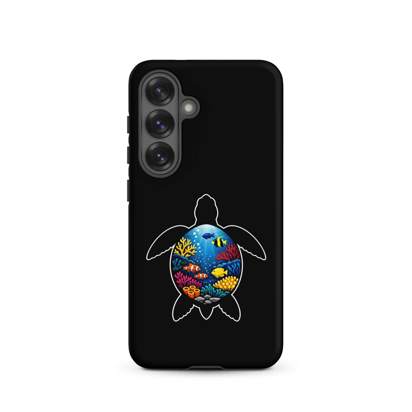 Phone case for Samsung Galaxy featuring a vibrant sea turtle reef design, perfect for marine life lovers.