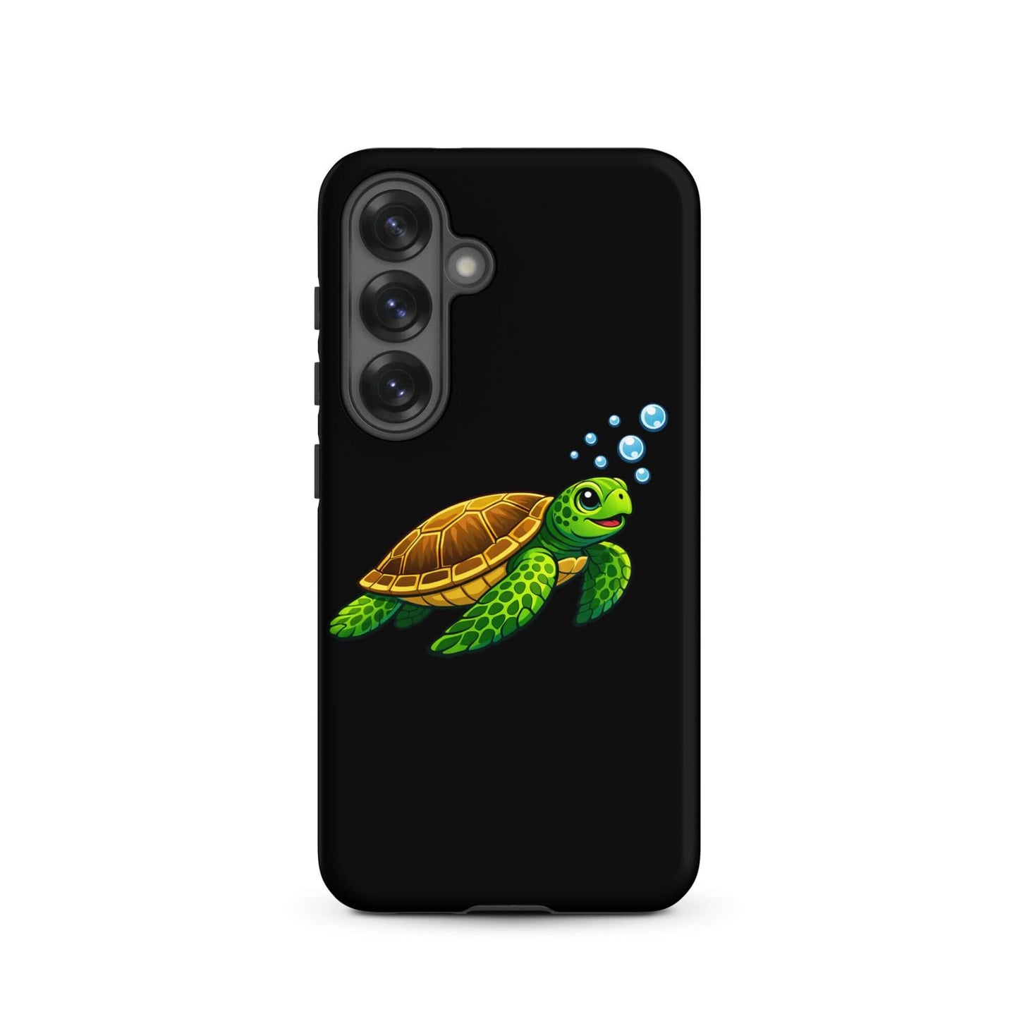Phone Case featuring vibrant sea turtle artwork with bubbles for Samsung Galaxy