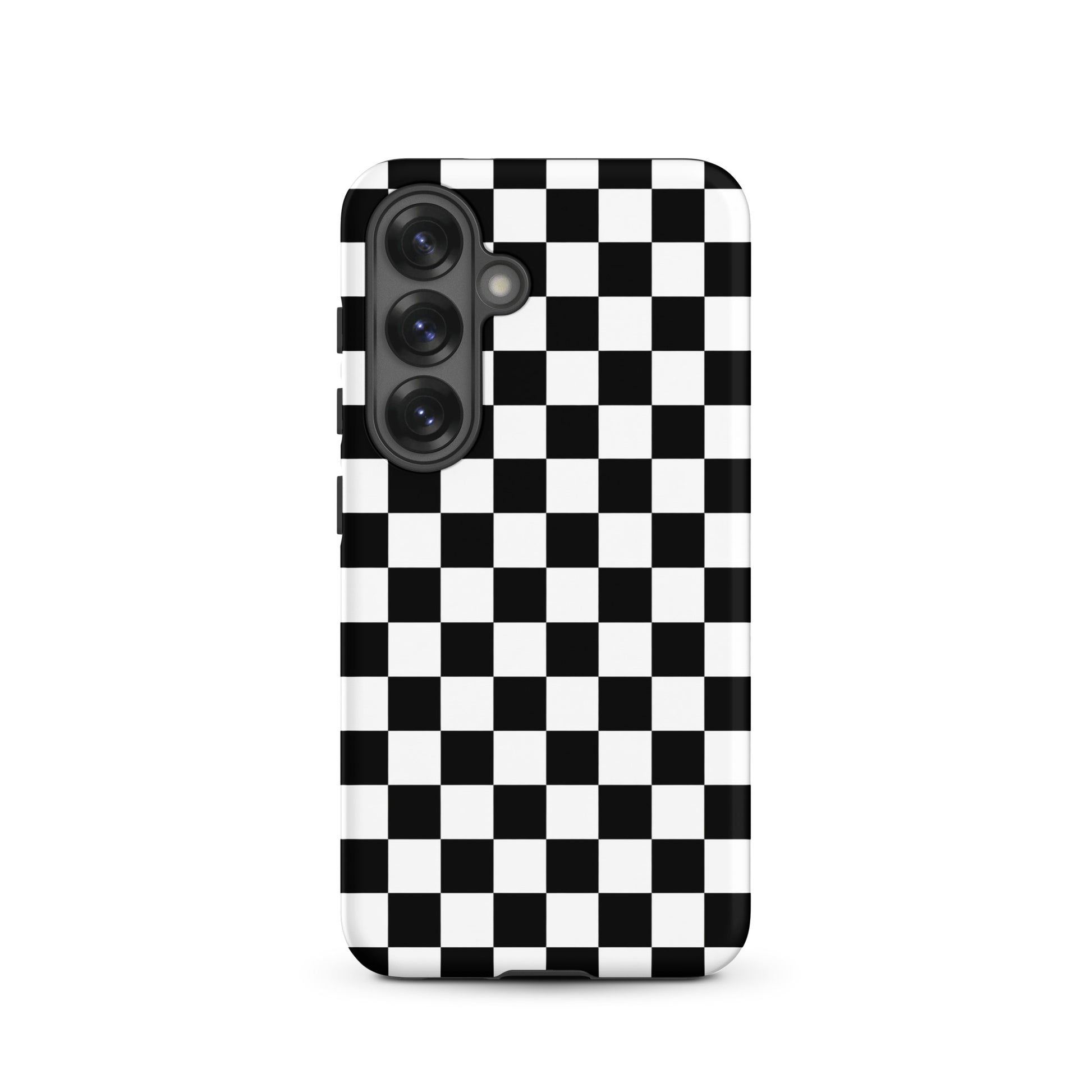 Phone Case for Samsung Galaxy with bold black and white checkered pattern, adds style and protection, perfect for making a statement.