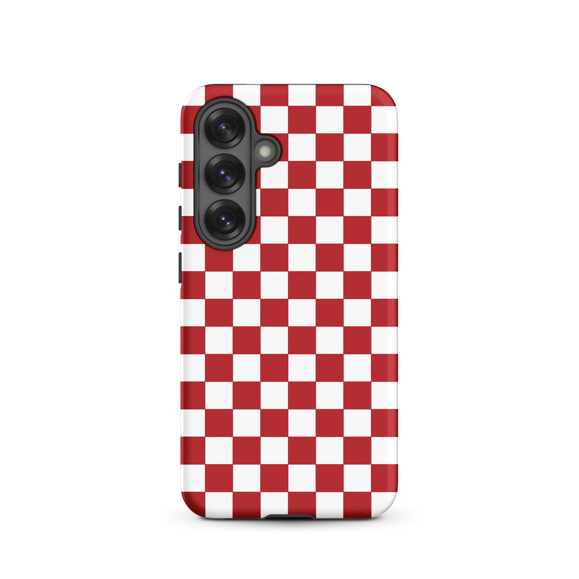 Crimson red checkered design Phone Case for Samsung Galaxy, adding fun and bold style to your device.