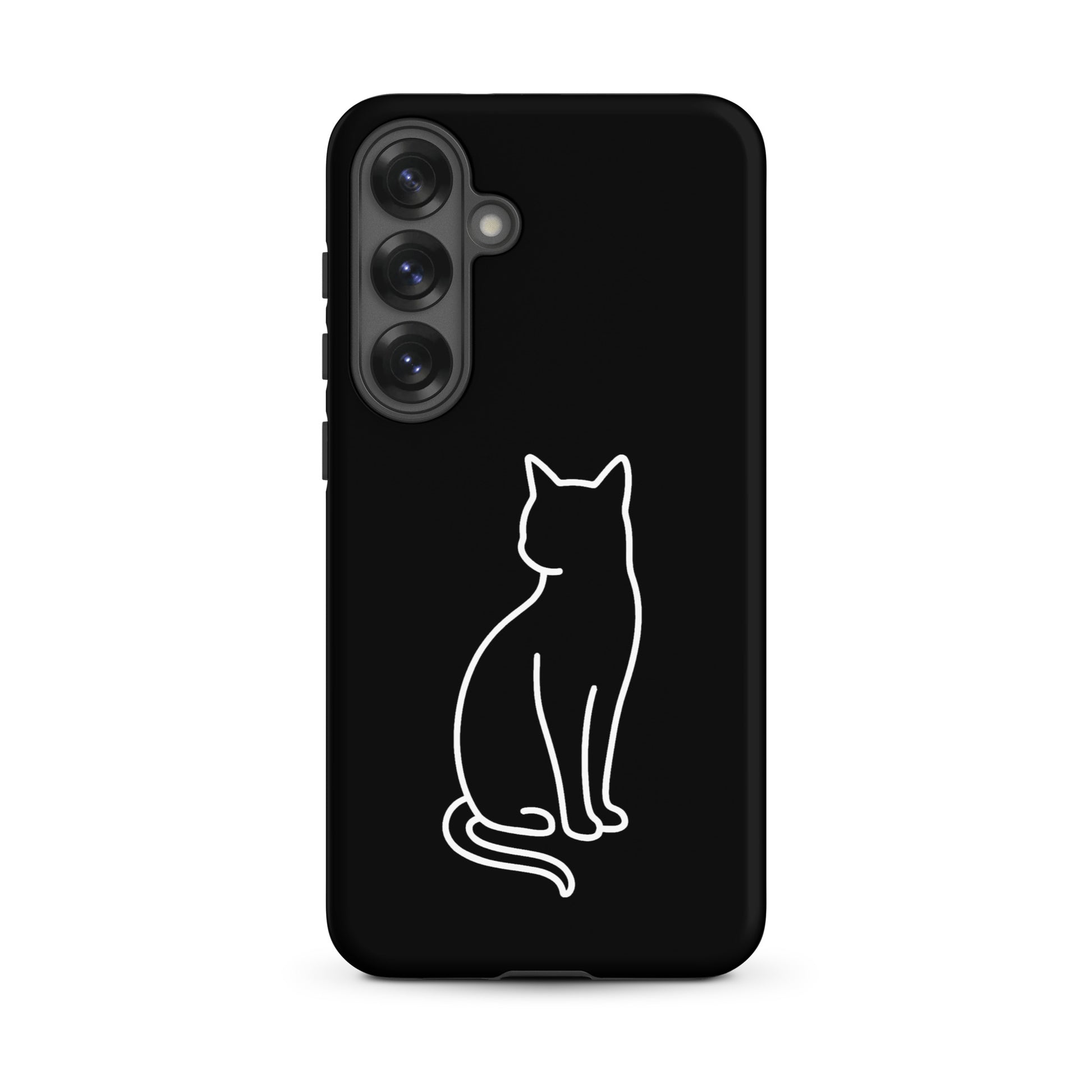 Phone Case for Samsung Galaxy featuring a minimalist cat design, perfect for modern pet lovers.