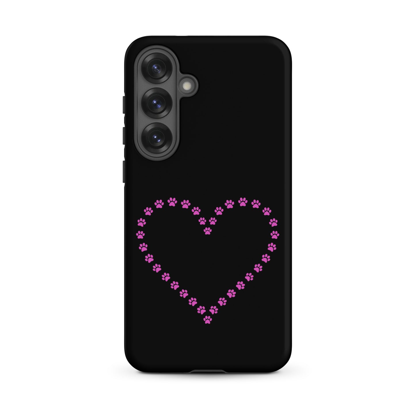Phone Case for Samsung Galaxy with paw print heart design, perfect for pet lovers.