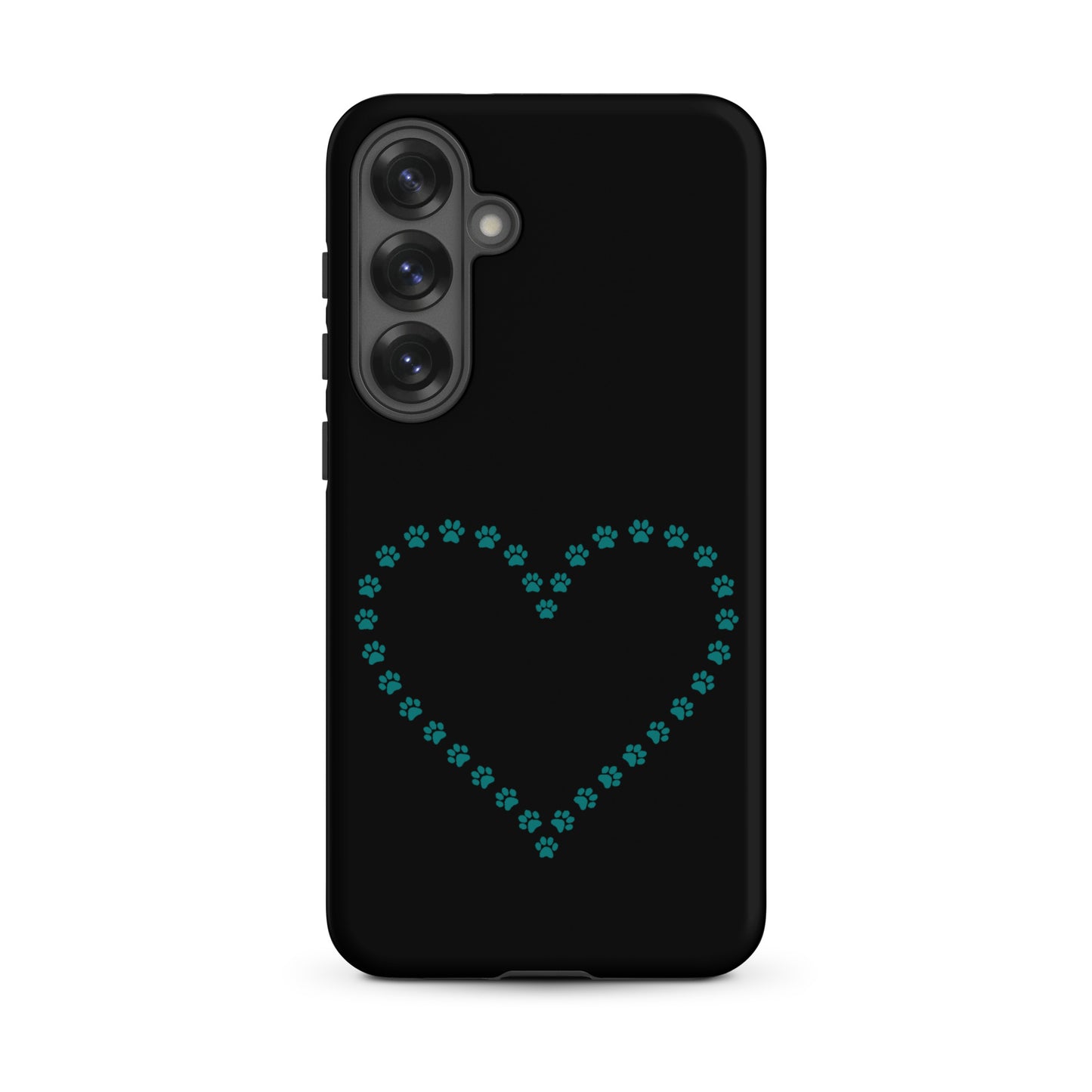 Phone Case for Samsung Galaxy featuring a paw print heart design, perfect for pet lovers.