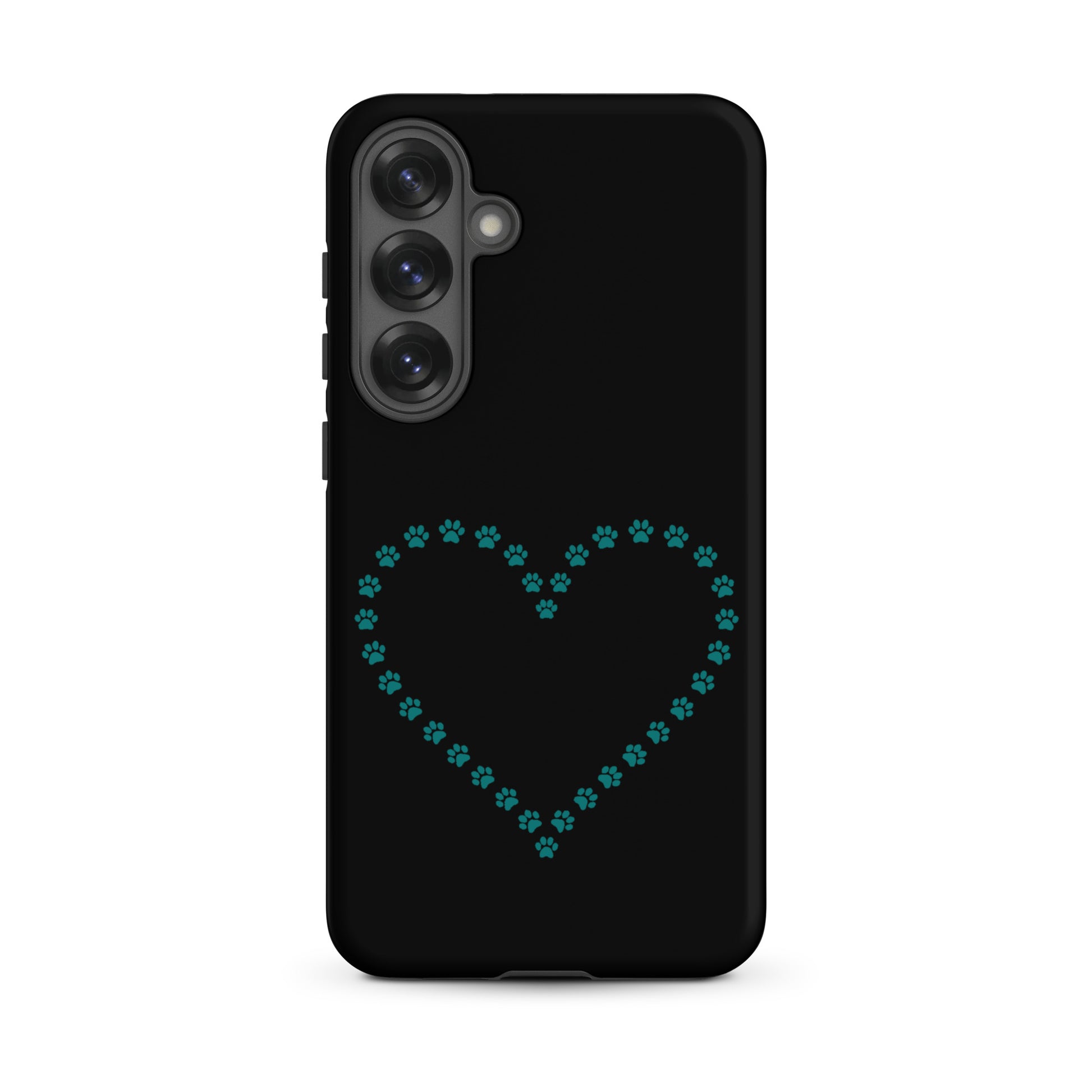 Phone Case for Samsung Galaxy featuring a paw print heart design, perfect for pet lovers.