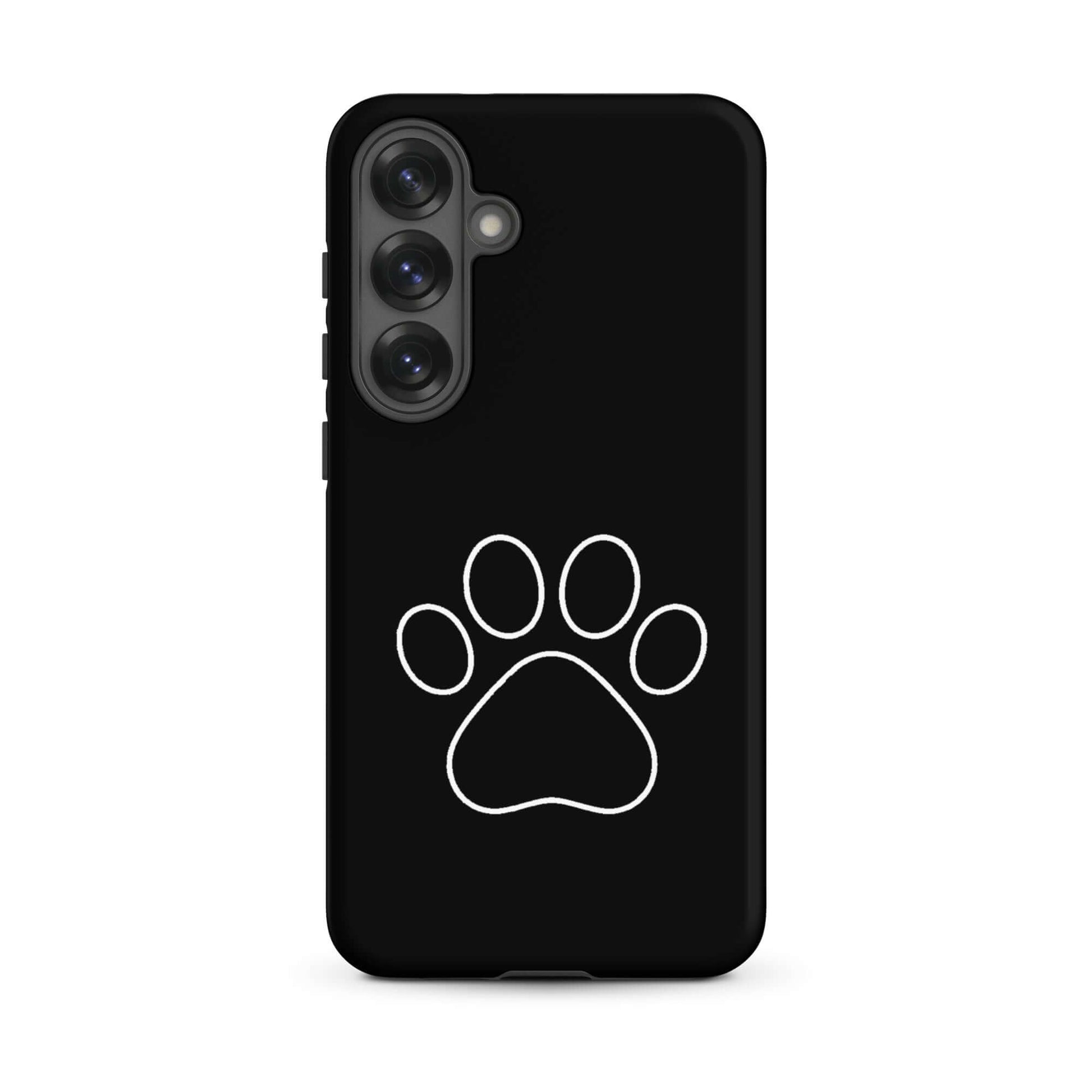 Phone Case for Samsung Galaxy featuring a minimalist paw print design for pet lovers.