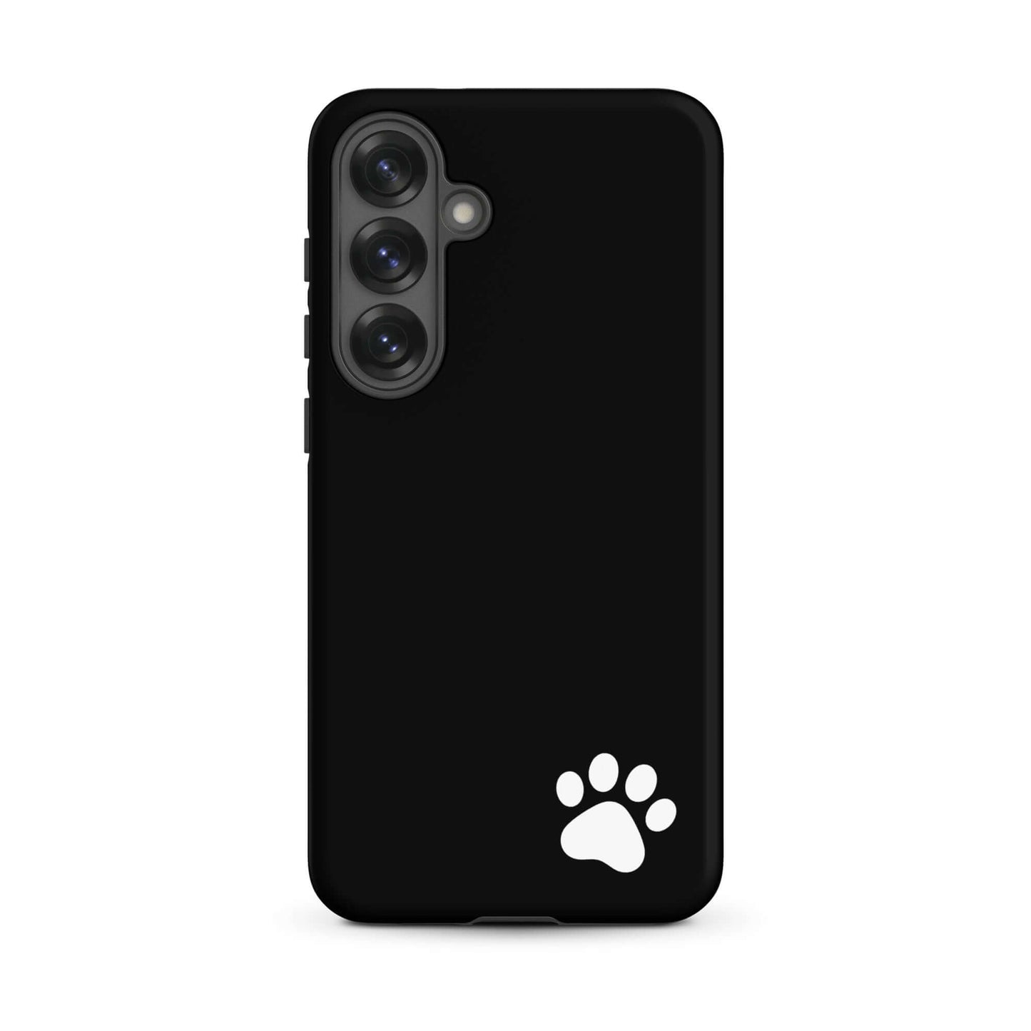 Phone Case for Samsung Galaxy with minimalist paw print design in sleek black, offering style and protection.