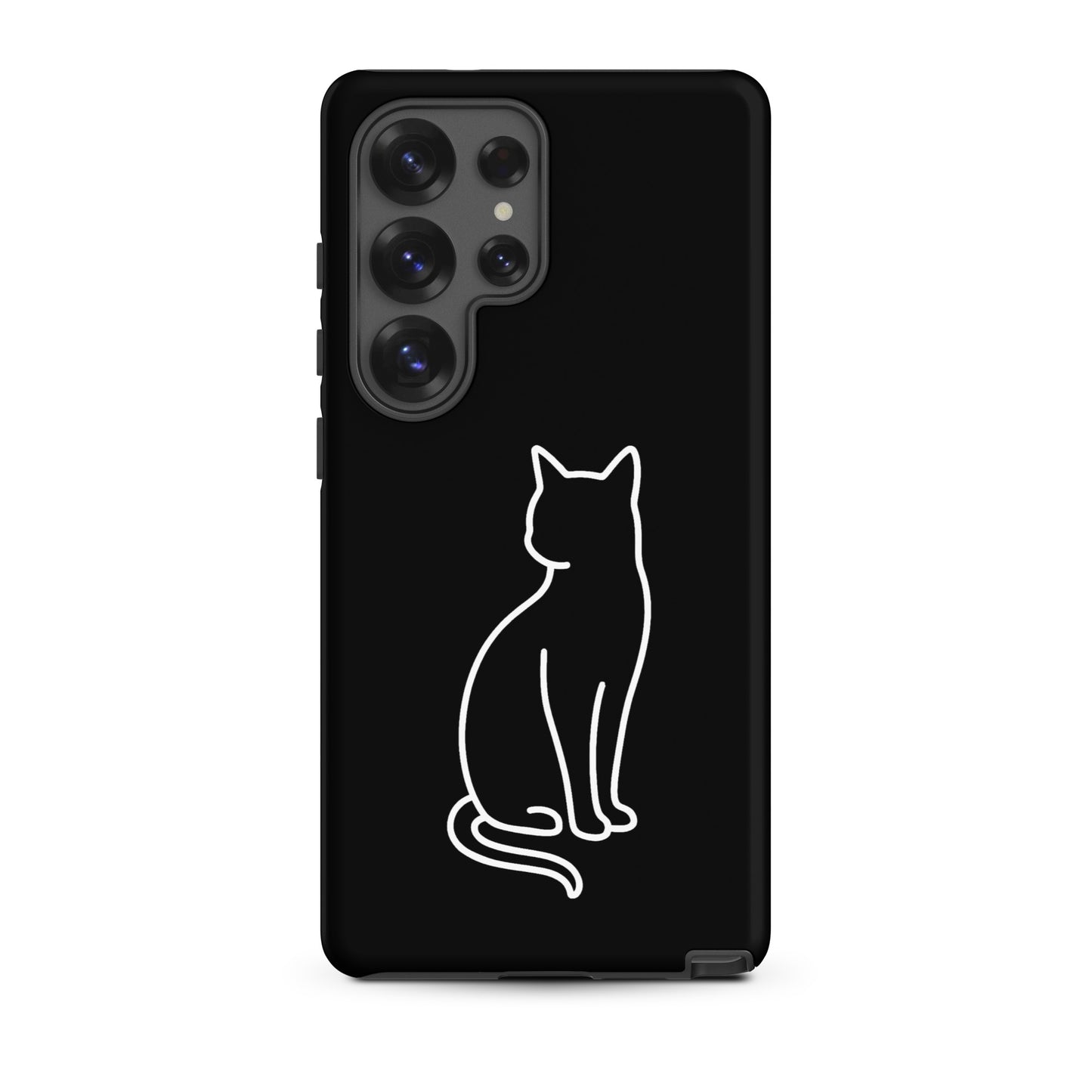 Phone Case for Samsung Galaxy featuring a modern minimalist cat design for stylish pet lovers.