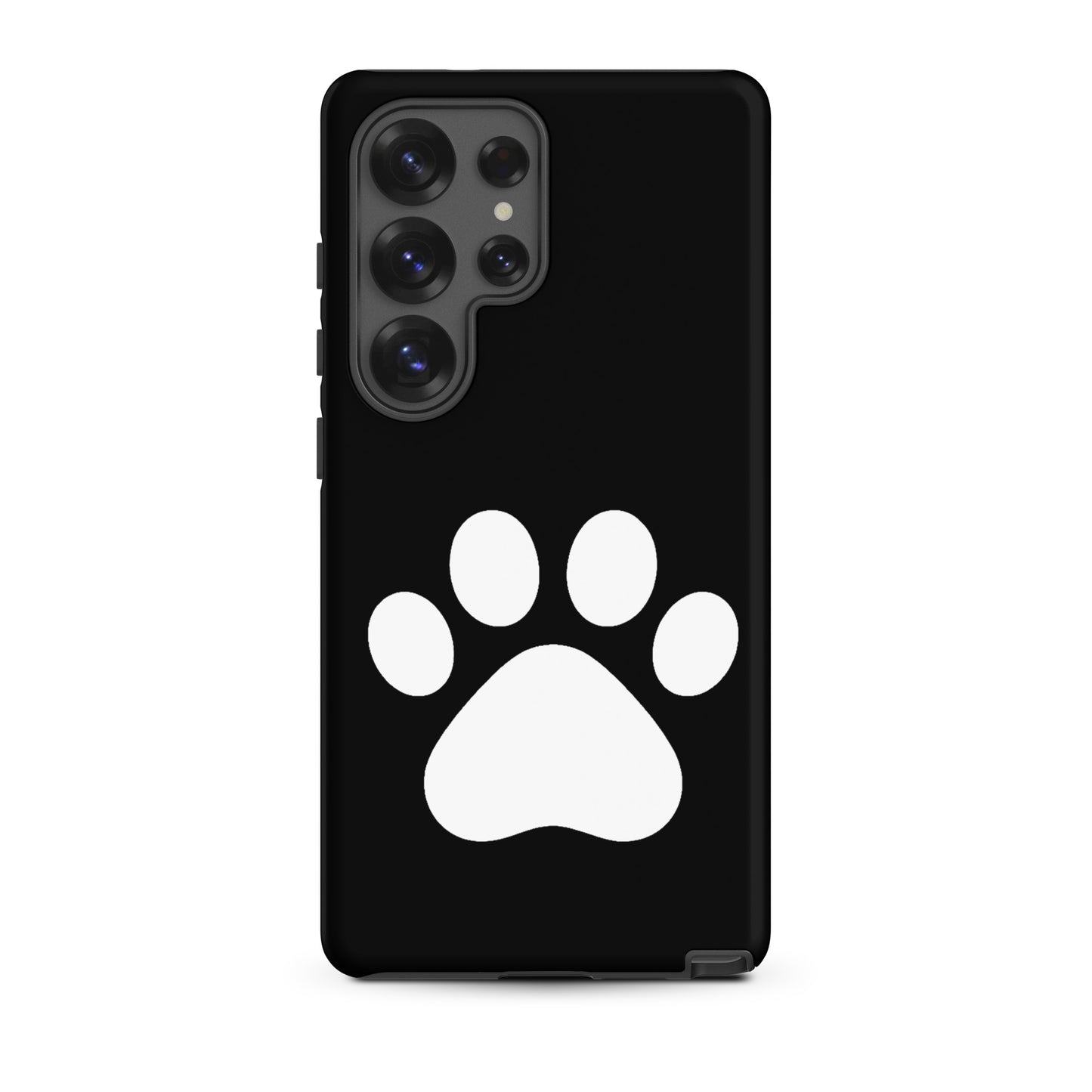 Phone Case for Samsung Galaxy featuring a minimalist white paw print design for pet lovers.