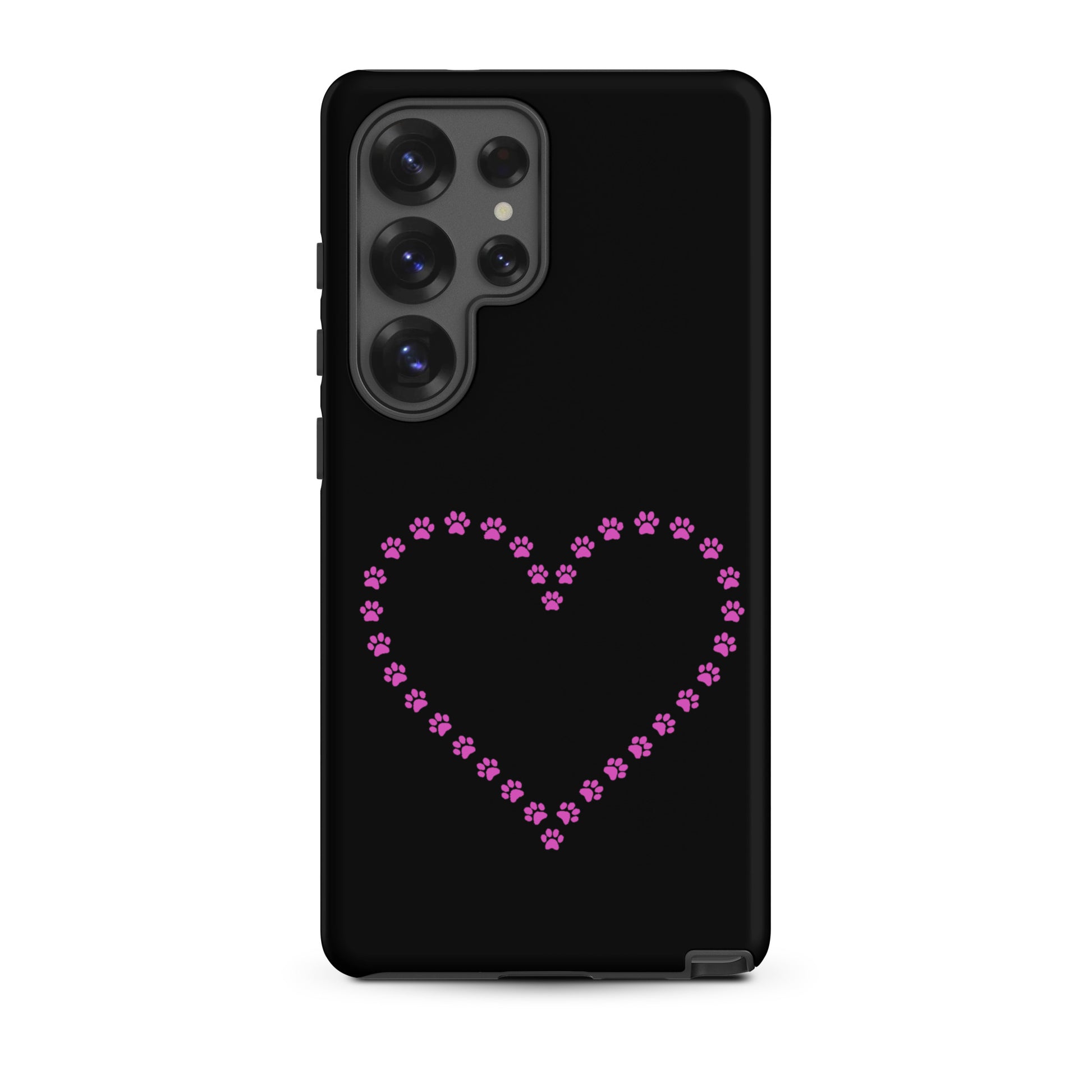 Phone Case for Samsung Galaxy with paw print heart design for pet lovers.