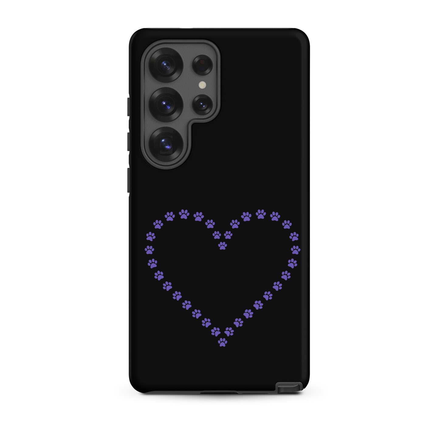 Phone Case for Samsung Galaxy featuring a heart design made of paw prints, perfect for pet lovers.