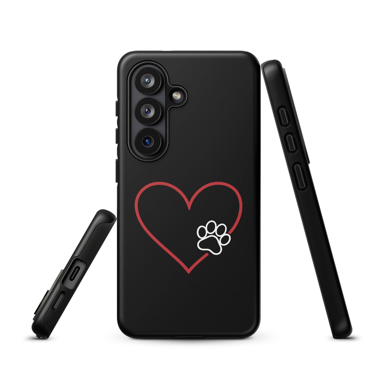 Phone Case for Samsung Galaxy with heart and paw print design expressing pet love.