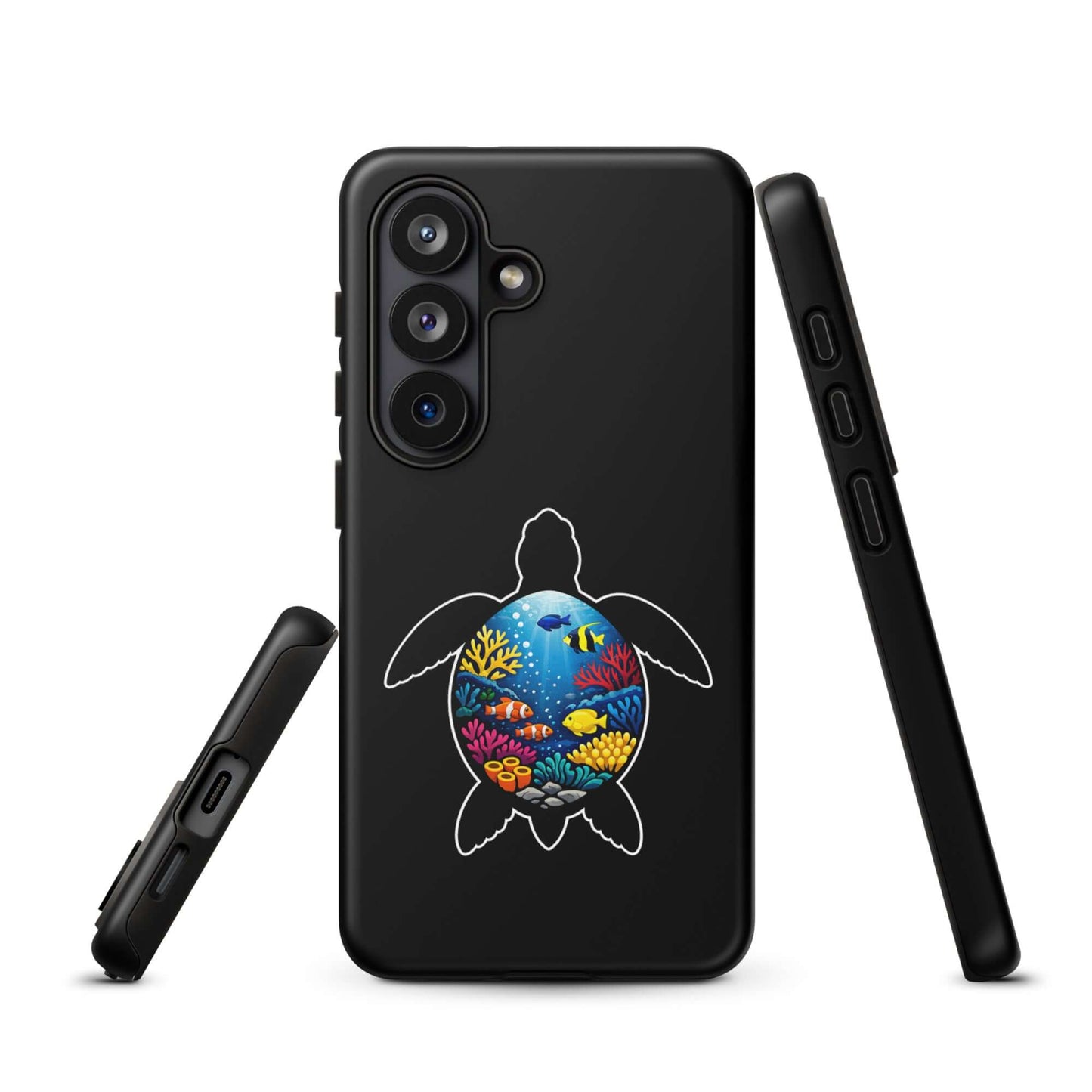 Phone Case for Samsung Galaxy with vibrant sea turtle and coral reef design, blending style and protection for marine life enthusiasts.