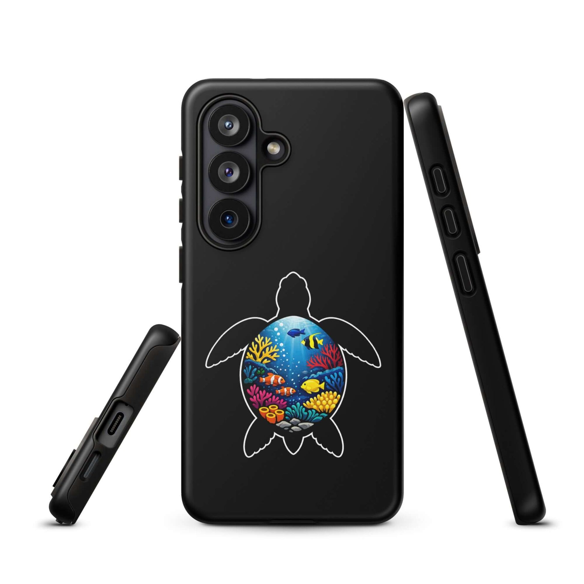 Phone Case for Samsung Galaxy with vibrant sea turtle and coral reef design, blending style and protection for marine life enthusiasts.