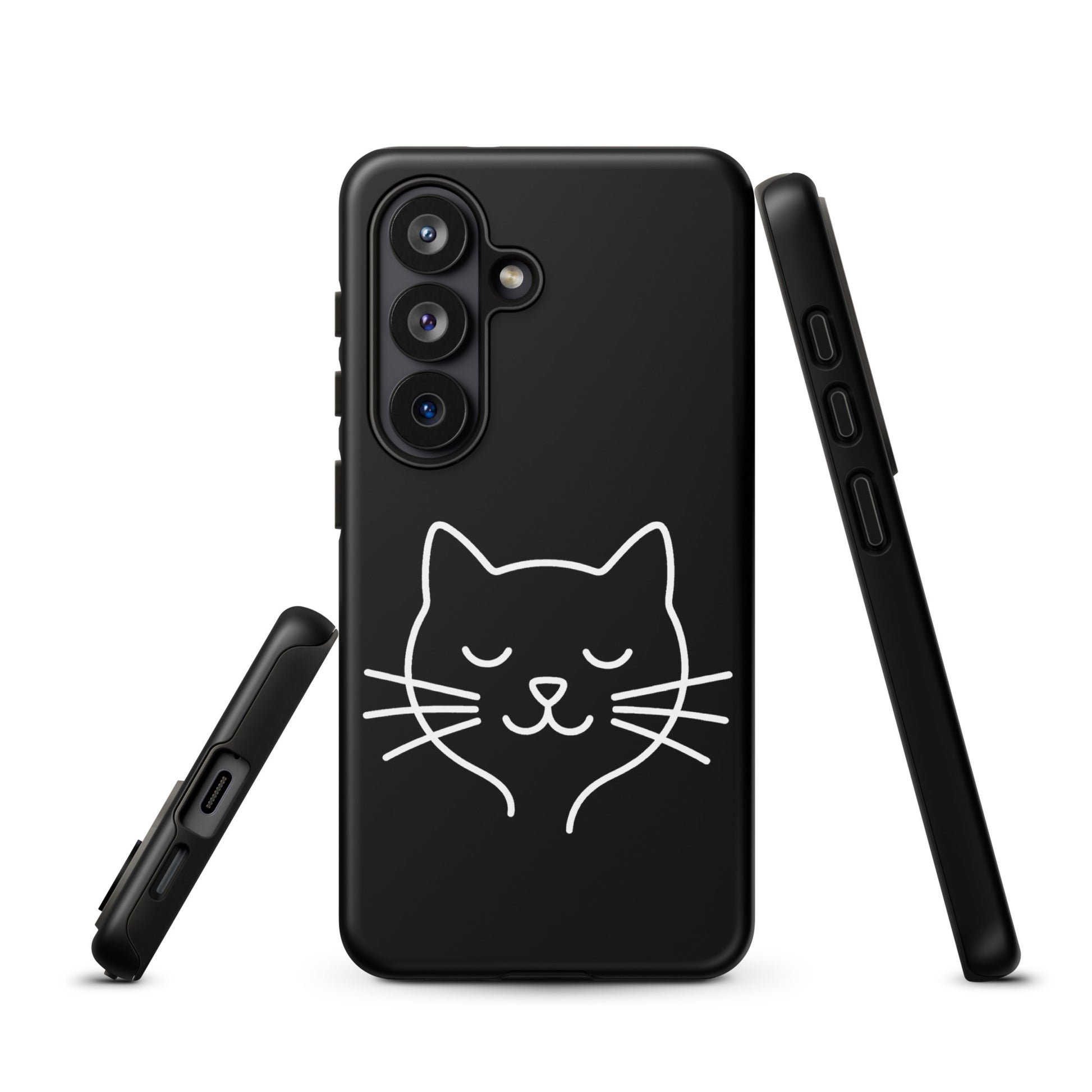 Phone Case for Samsung Galaxy with cute minimalist cat line art design, ideal for cat lovers seeking style and protection.