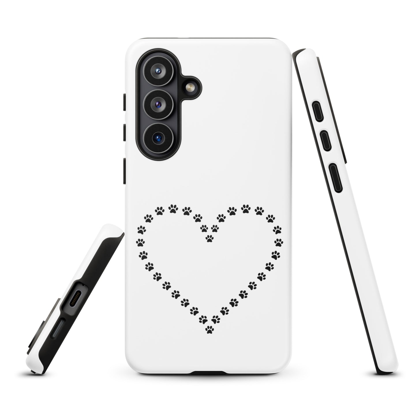 Phone Case for Samsung Galaxy with paw print heart design for pet lovers, perfect for cat and dog owners seeking durable protection.