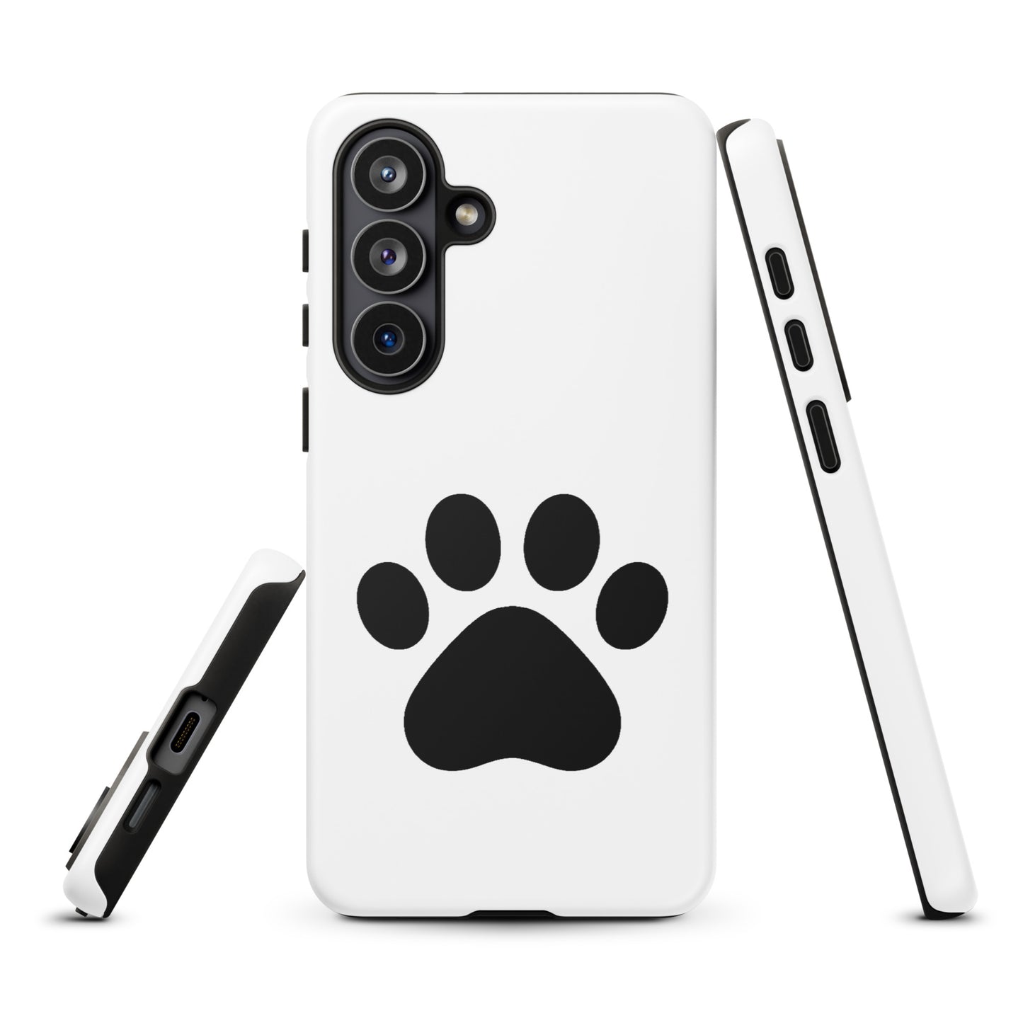 Phone Case for Samsung Galaxy with minimalist paw print design for pet lovers, featuring durable everyday protection for cats and dogs lovers.