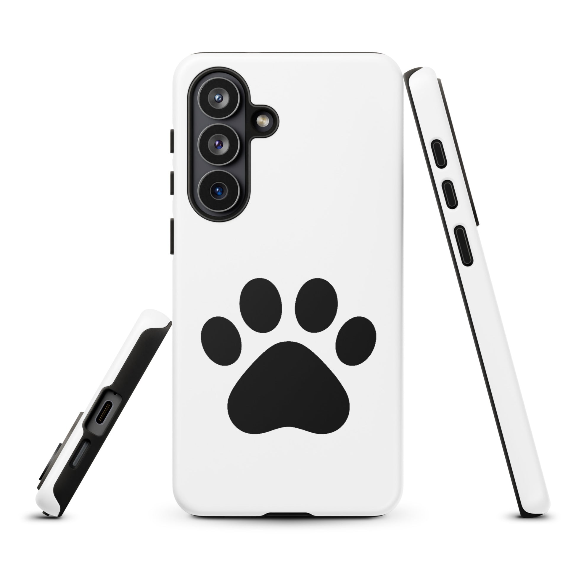 Phone Case for Samsung Galaxy with minimalist paw print design for pet lovers, featuring durable everyday protection for cats and dogs lovers.