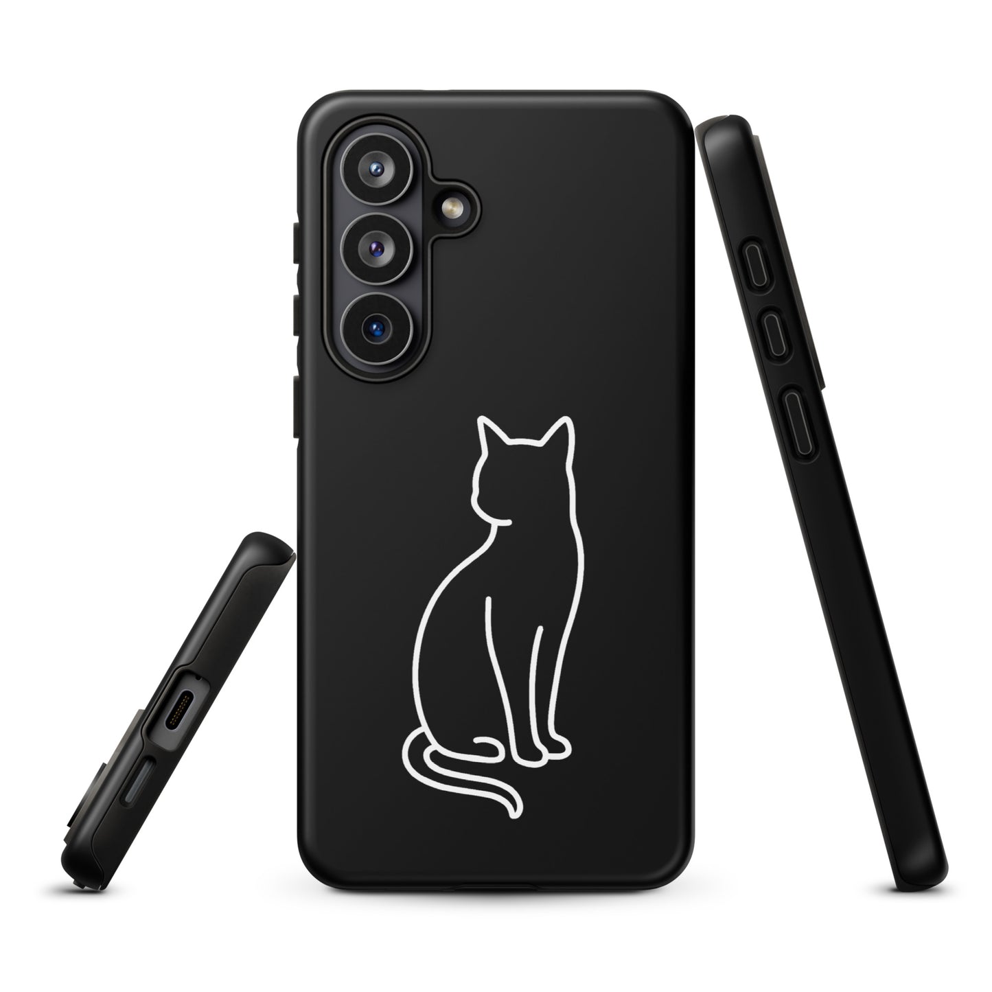 Phone Case for Samsung Galaxy with sitting cat design, perfect for modern pet lovers seeking durable protection and minimalist style.