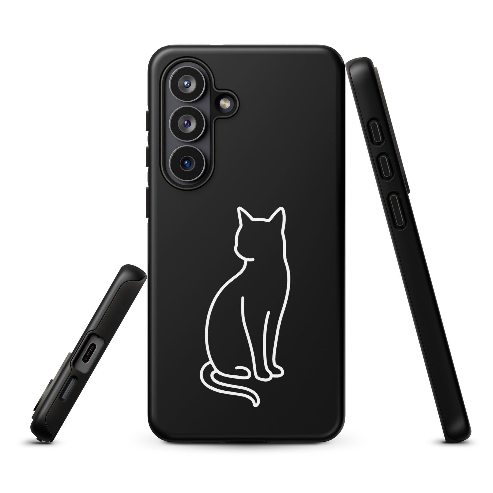 Phone Case for Samsung Galaxy with sitting cat design, perfect for modern pet lovers seeking durable protection and minimalist style.