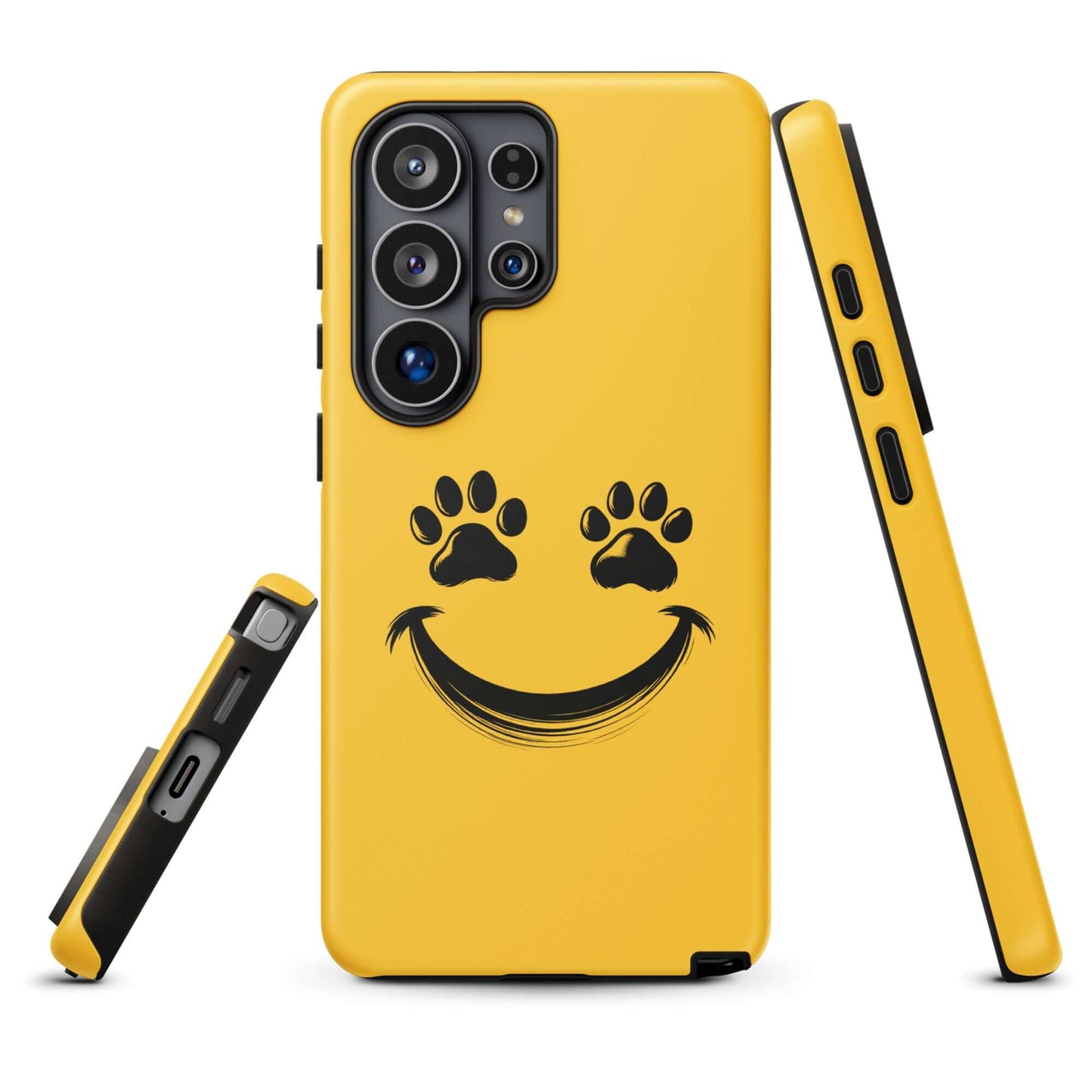Phone Case for Samsung Galaxy with smiley paw print design for playful pet lovers.
