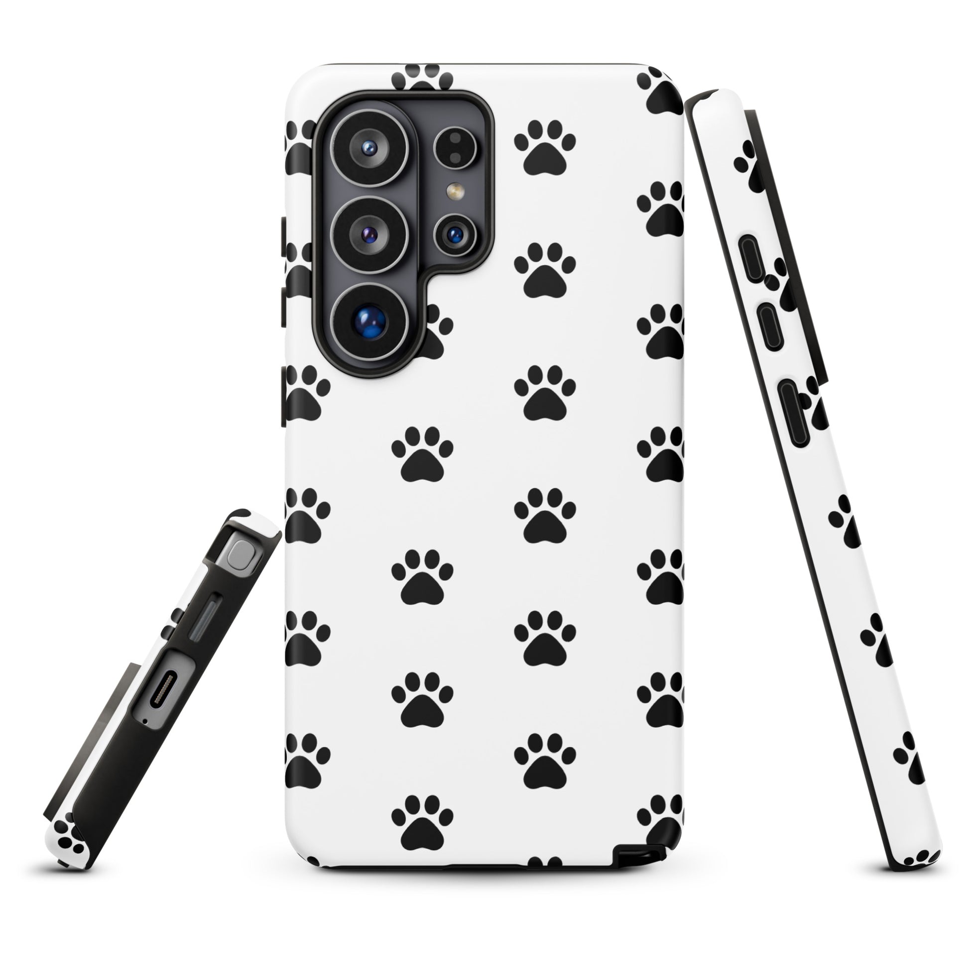 Phone Case for Samsung Galaxy with black paw print design for pet lovers