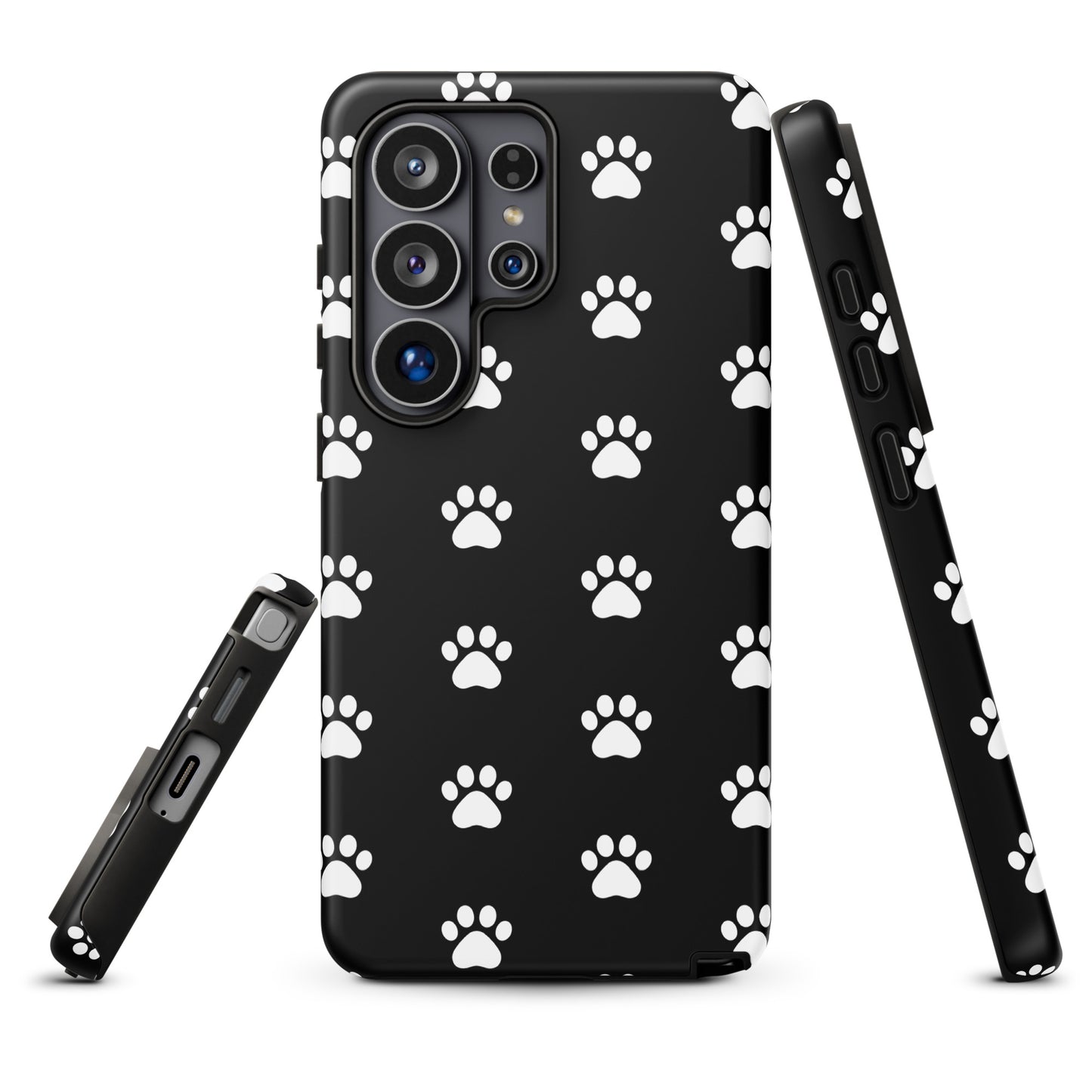 Phone Case for Samsung Galaxy with stylish paw print design for pet lovers, featuring minimalist paw icons for cat and dog lovers.