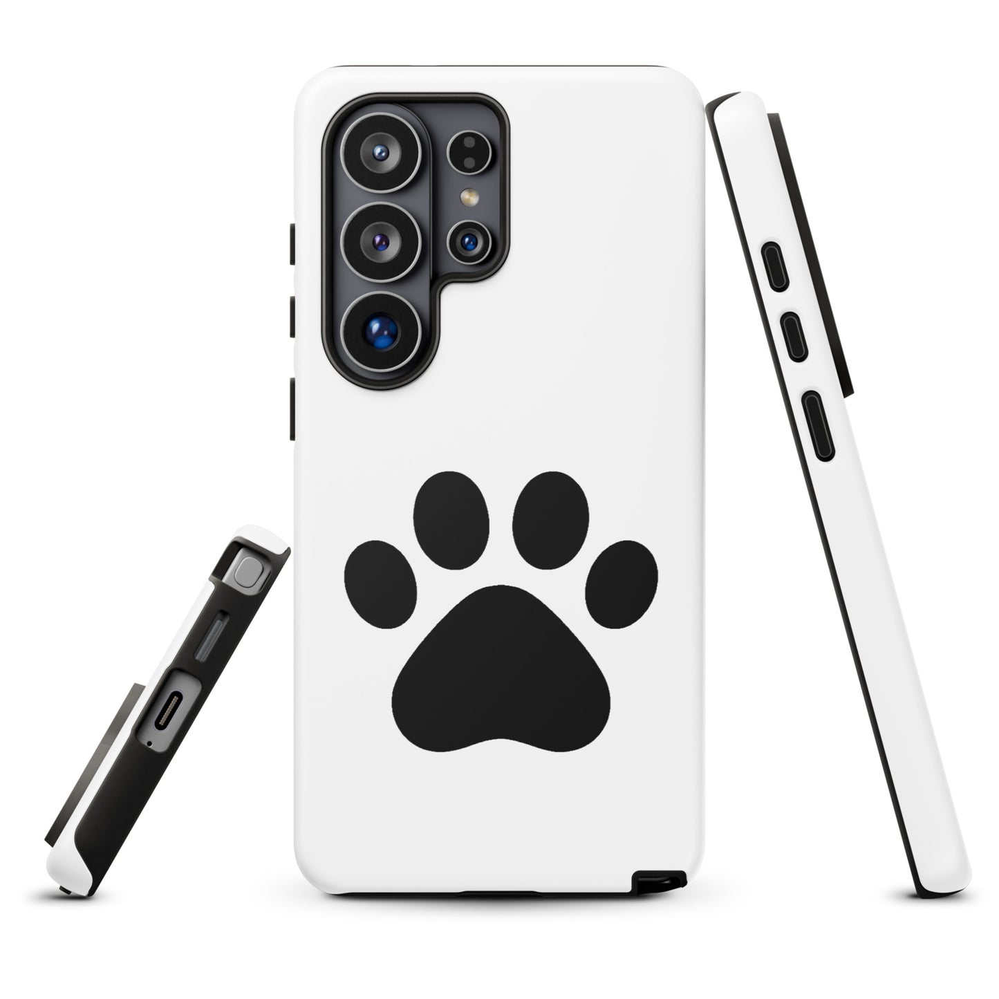 Phone Case for Samsung Galaxy with paw print design for pet lovers, featuring minimalist cat and dog theme.
