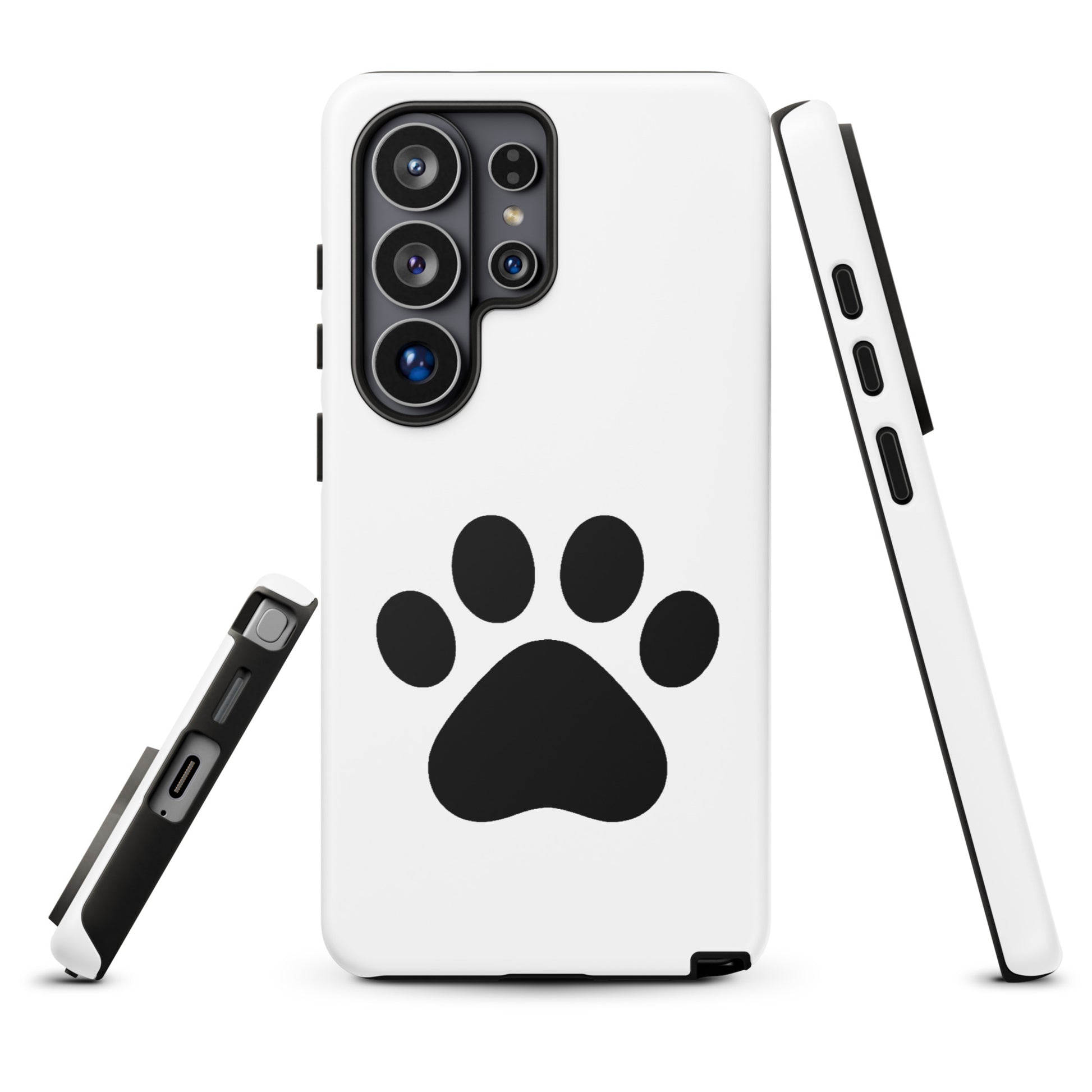 Phone Case for Samsung Galaxy with paw print design for pet lovers, featuring minimalist cat and dog theme.