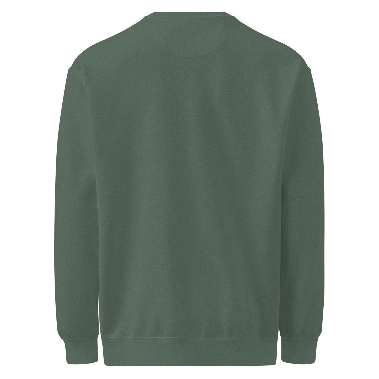 Back view of a Pickleball No Mercy Series unisex garment-dyed sweatshirt in faded green.