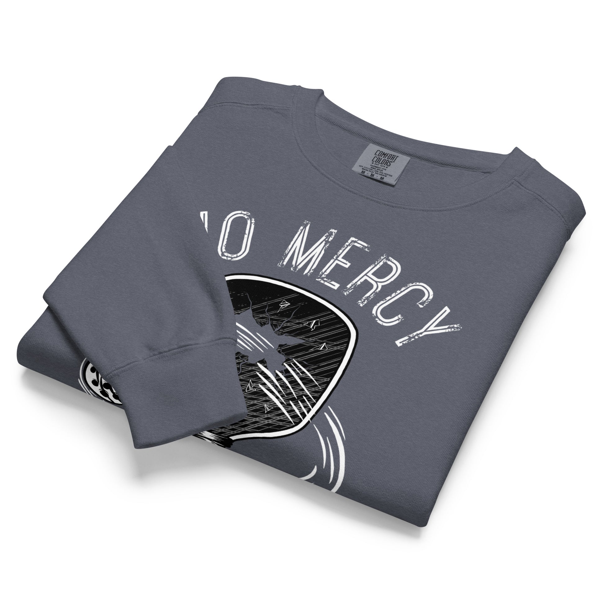 Pickleball No Mercy Series unisex garment-dyed sweatshirt in gray with unique design