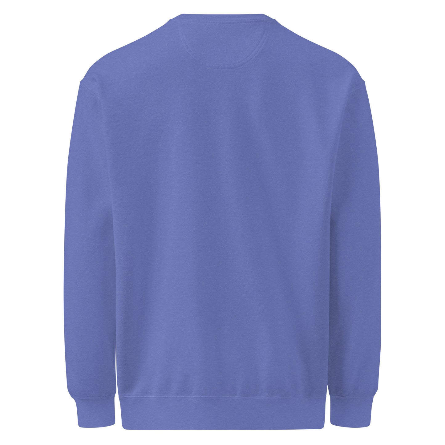 Back view of Pickleball No Mercy Series unisex garment-dyed sweatshirt in soft purple color.