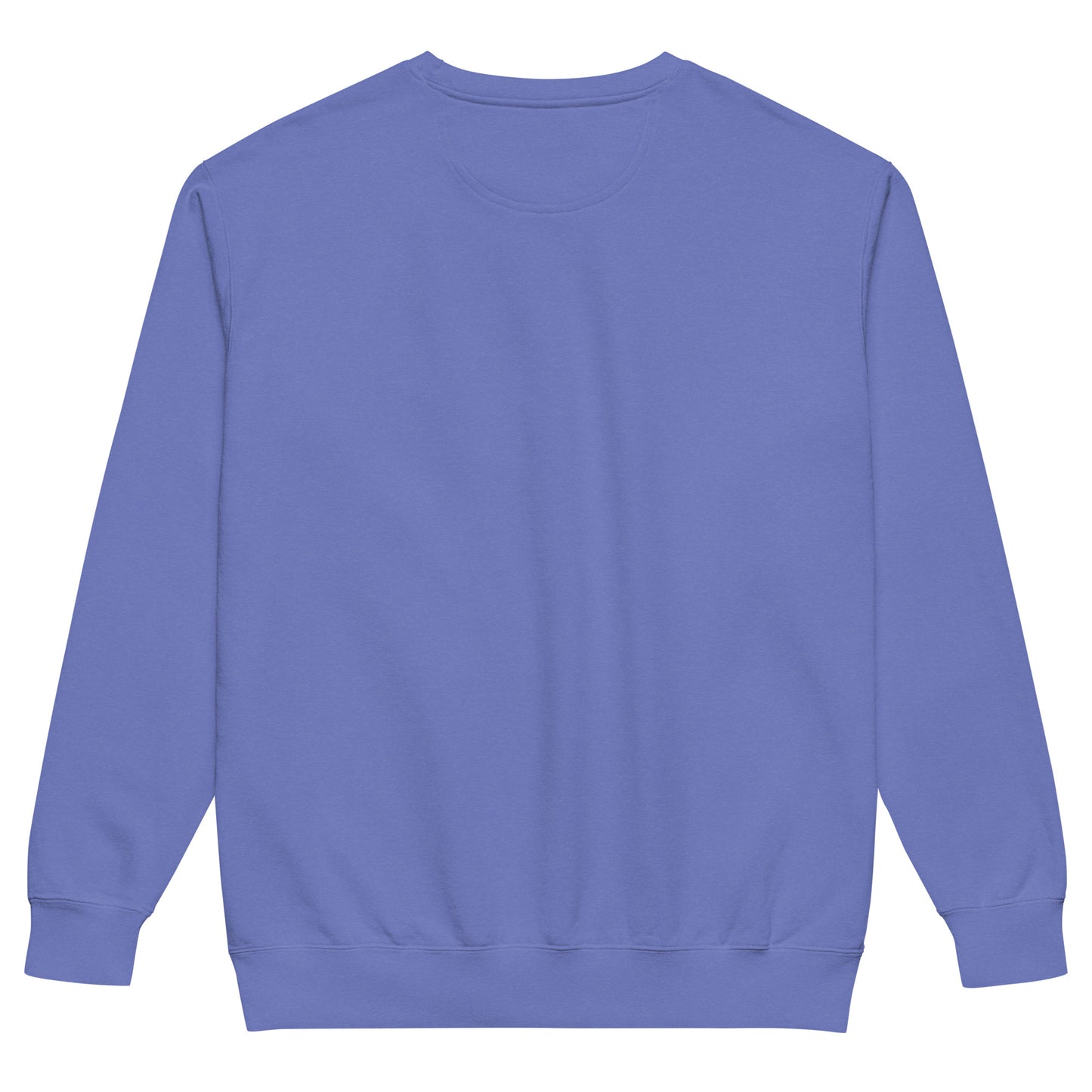 Back view of Pickleball No Mercy Series unisex garment-dyed sweatshirt in vintage-washed purple color.