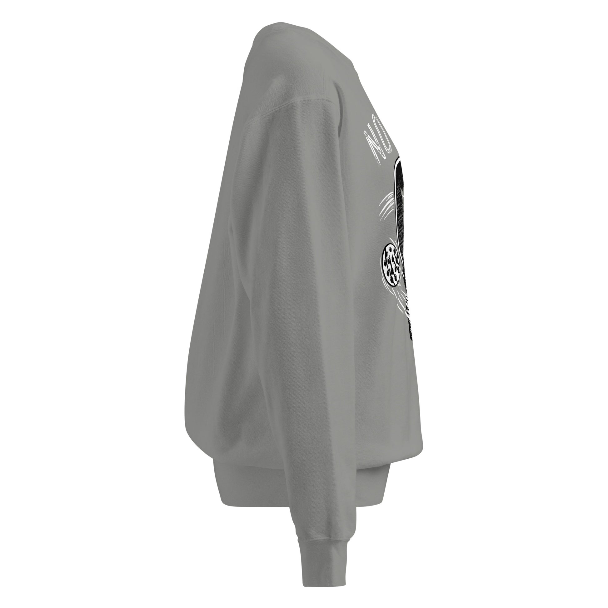 Side view of Pickleball No Mercy Series unisex garment-dyed sweatshirt in gray color.