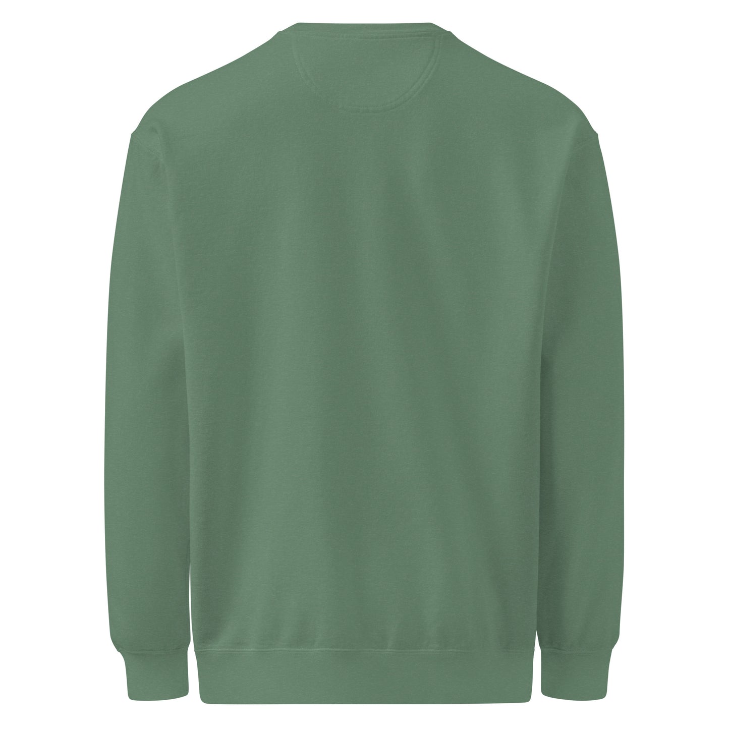 Back view of the Pickleball No Mercy Series unisex garment-dyed sweatshirt in muted green color.