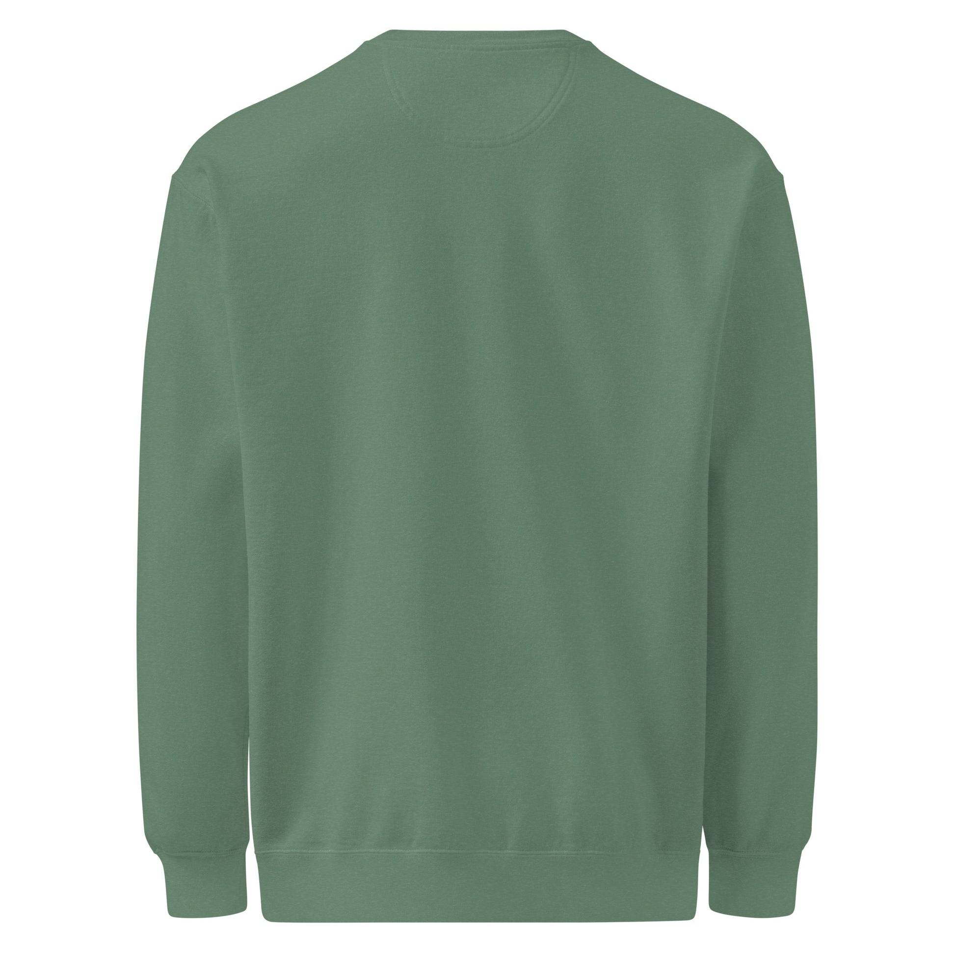 Back view of the Pickleball No Mercy Series unisex garment-dyed sweatshirt in muted green color.