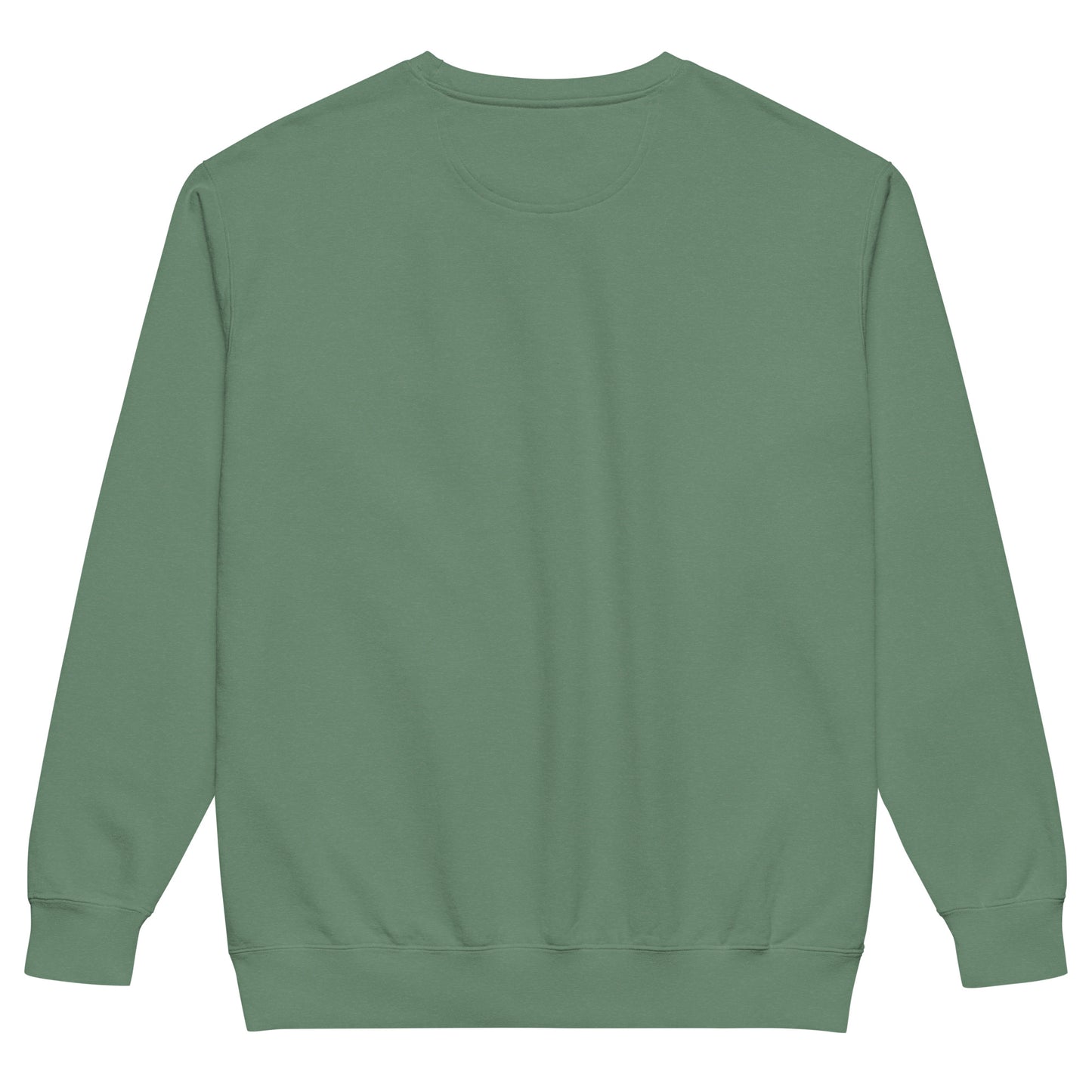 Back view of a green garment-dyed sweatshirt for pickleball enthusiasts, perfect for winter wear.