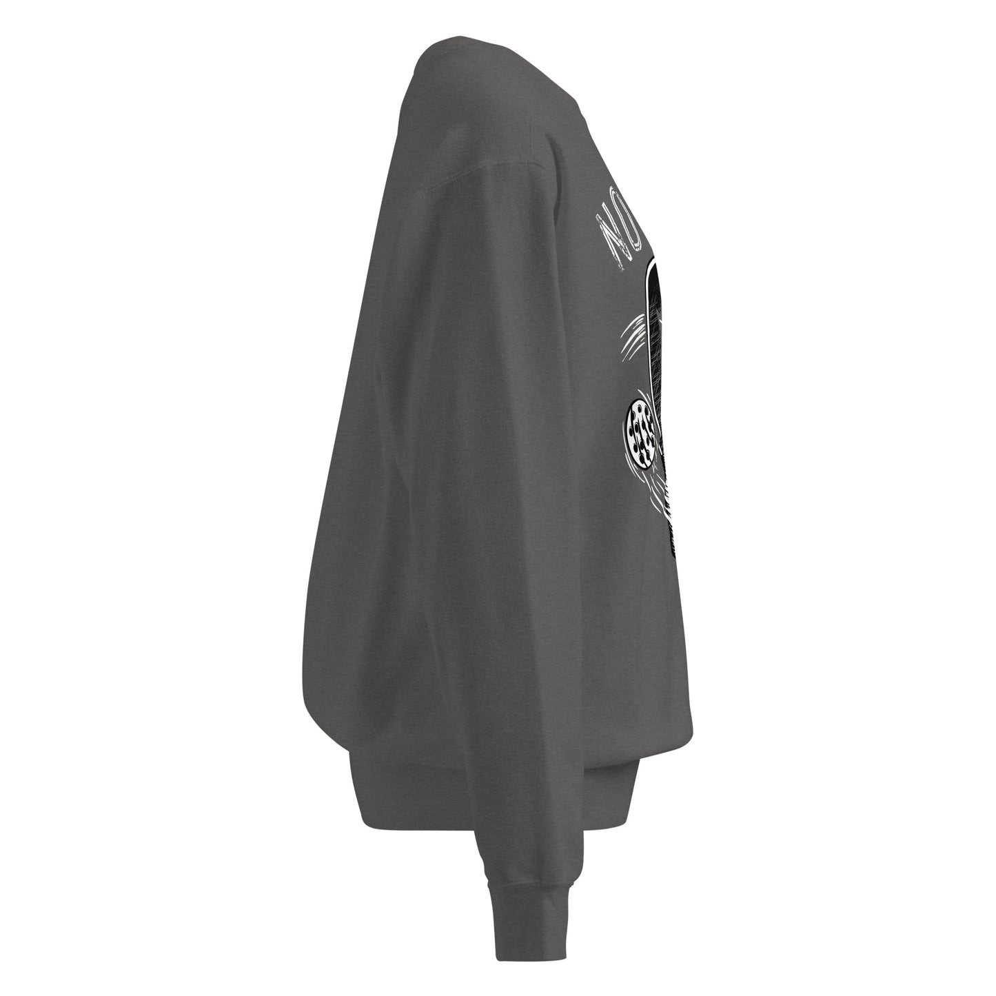 Pickleball No Mercy Series unisex garment-dyed sweatshirt in dark gray, showcasing vintage style and comfort.