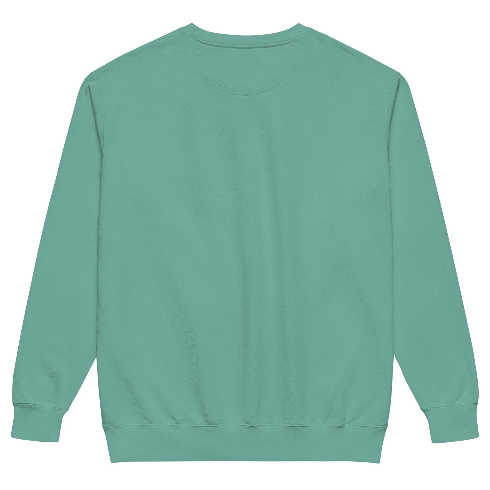 Back view of a mint green unisex garment-dyed sweatshirt for pickleball enthusiasts.
