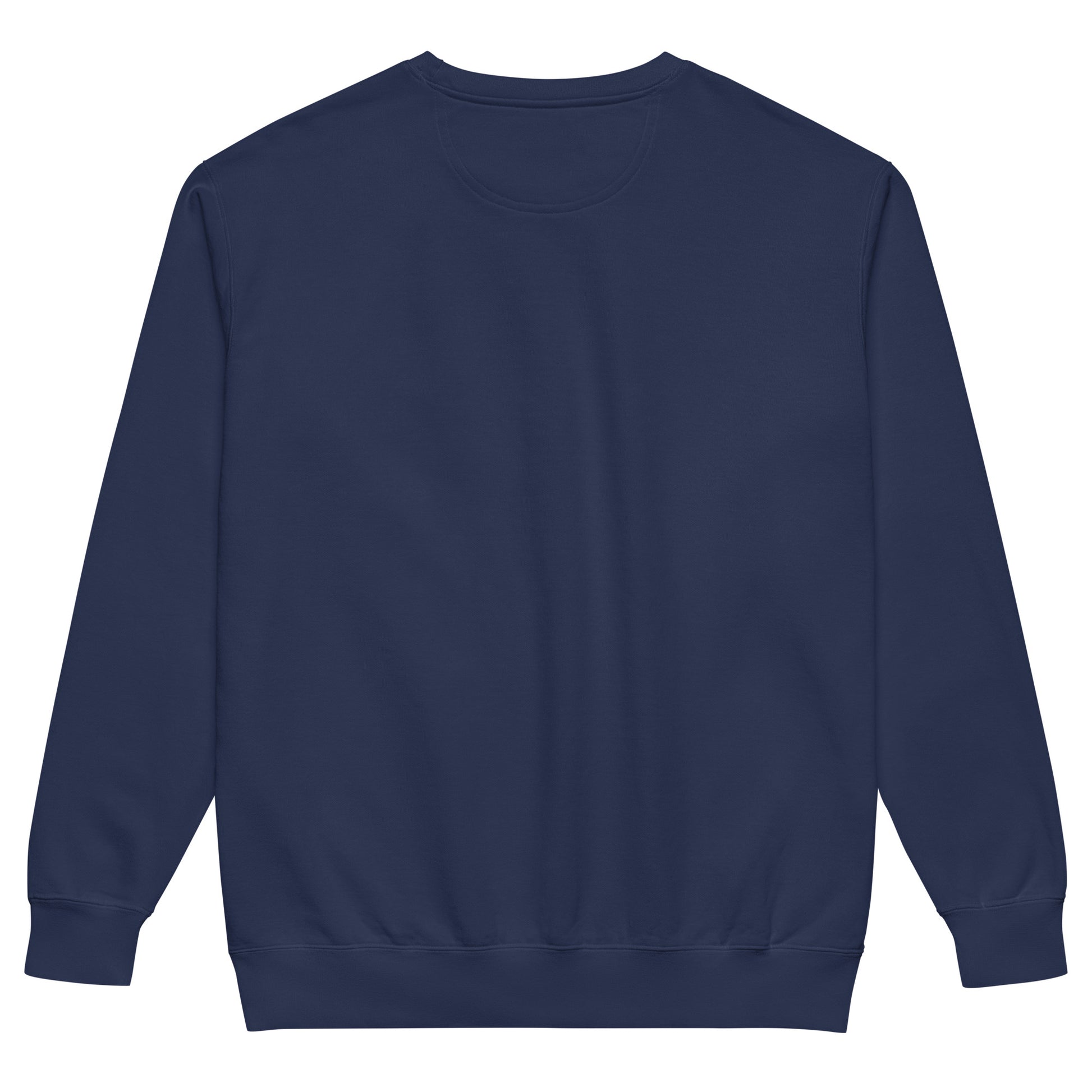 Back view of a navy sweatshirt, perfect for a pickleball lifestyle, combining comfort and style.