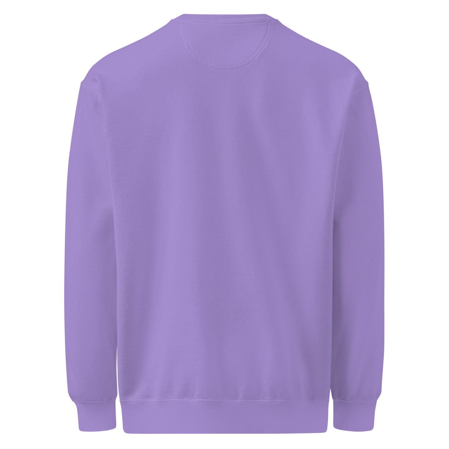 Back view of a lavender Pickleball No Mercy Series unisex garment-dyed sweatshirt.