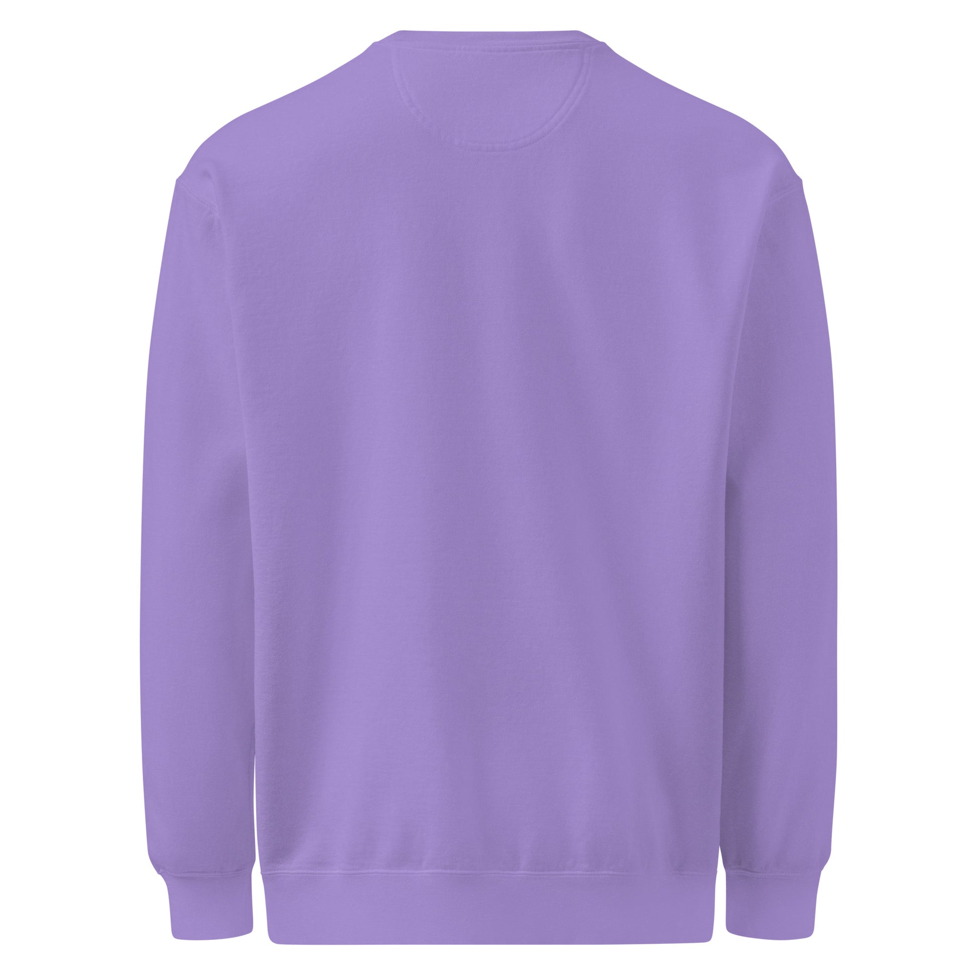 Back view of a lavender Pickleball No Mercy Series unisex garment-dyed sweatshirt.