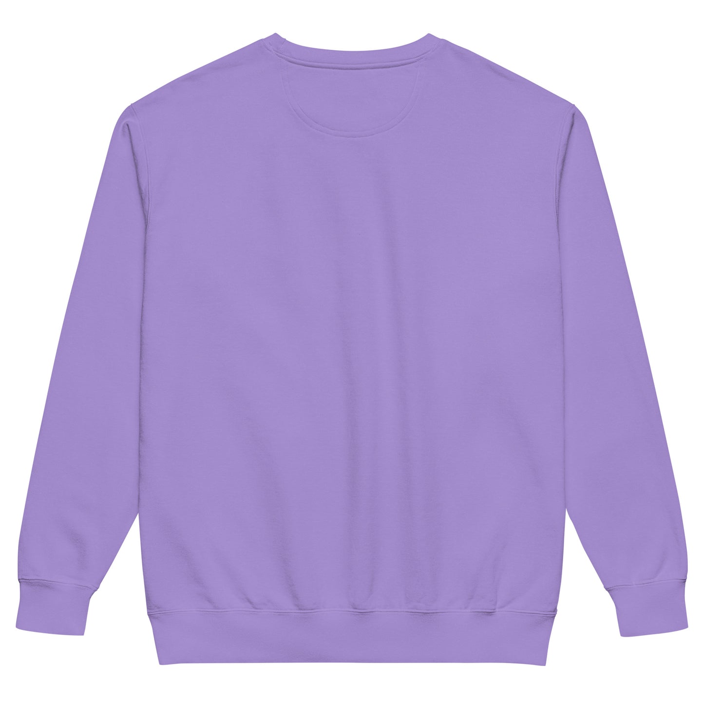 Back view of a purple garment-dyed sweatshirt for pickleball enthusiasts.