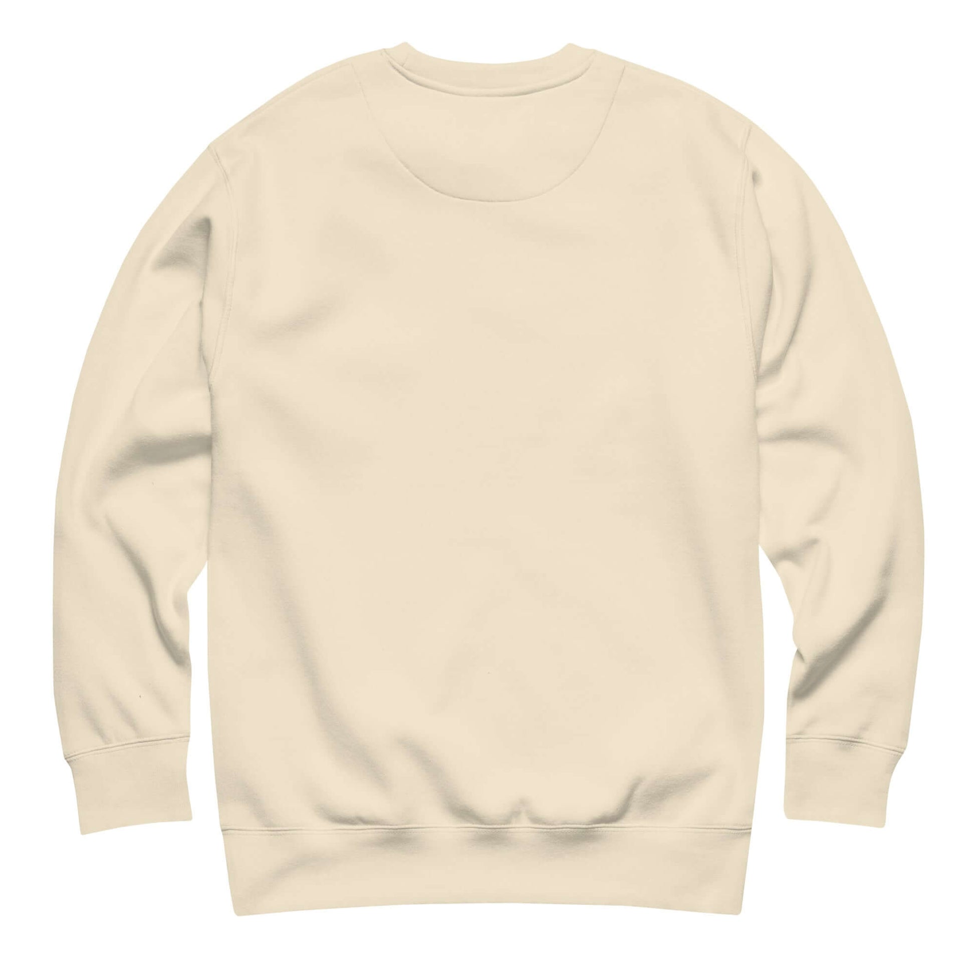 Back view of Women's Peace, Love, Pickleball Premium Sweatshirt in beige, showcasing cozy and stylish design.